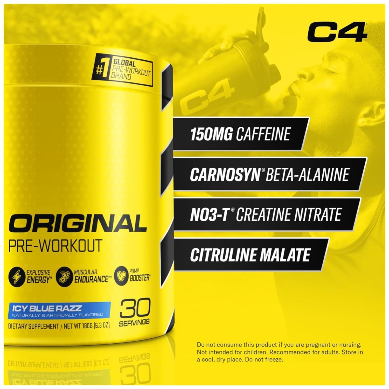 Energy-Boosting Pre-Workout Powder with 150mg Caffeine