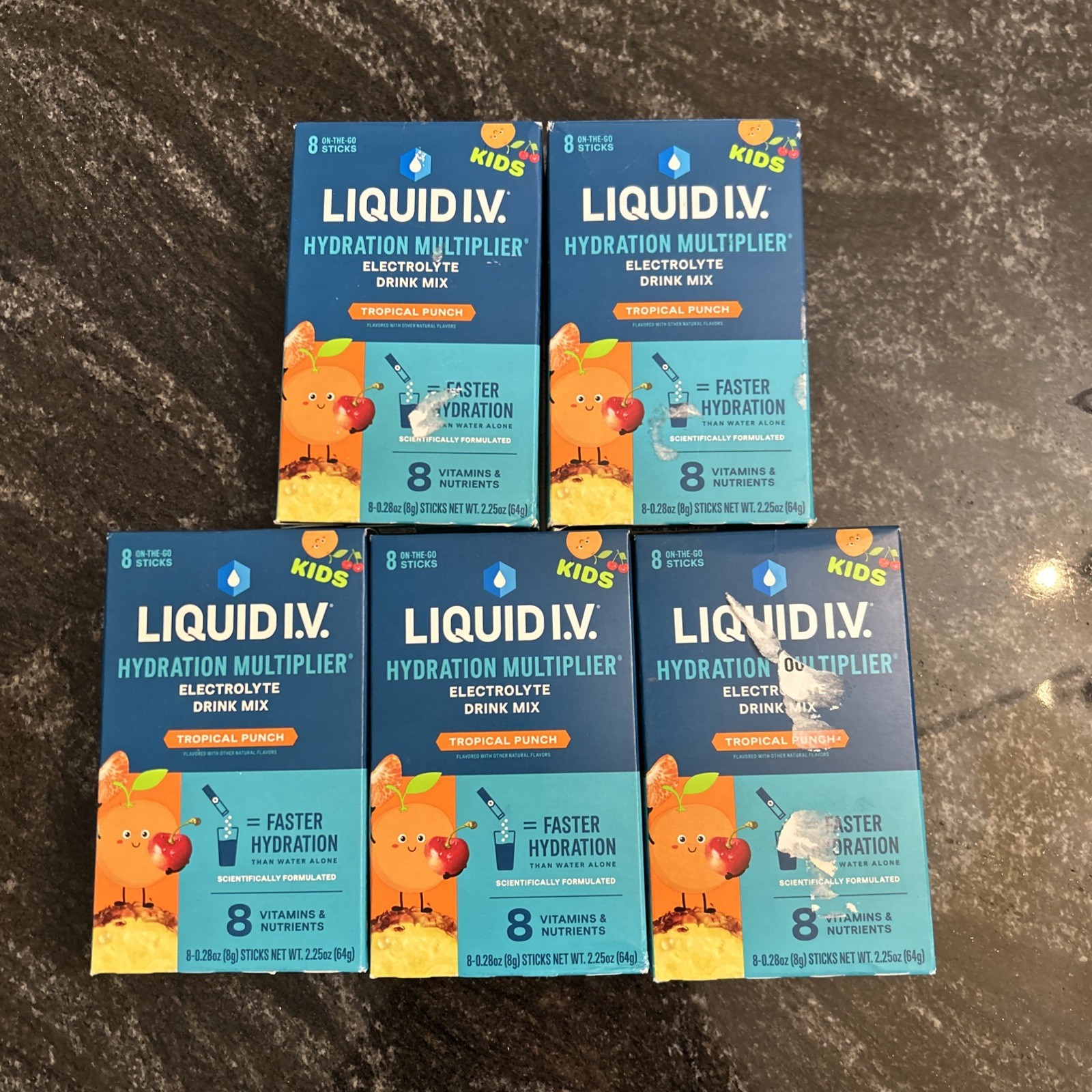 5 Liquid IVHydration Multiplier Electrolyte Drink Mix Kid Tropical Punch 12/26+