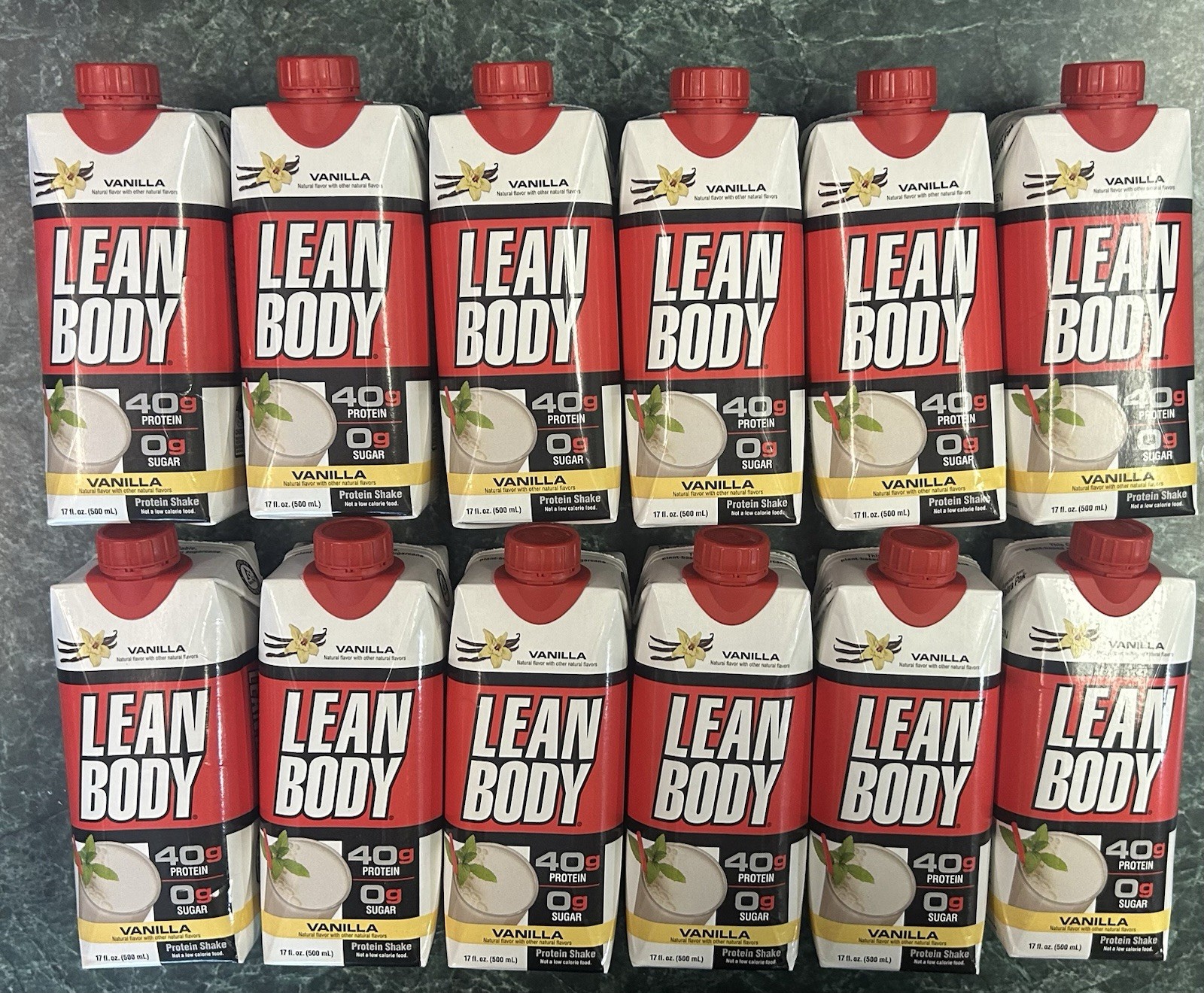 12-Lean Body Protein Shake Vanilla 40g Protein 0g Sugar 17 fl oz BB-04/26/27