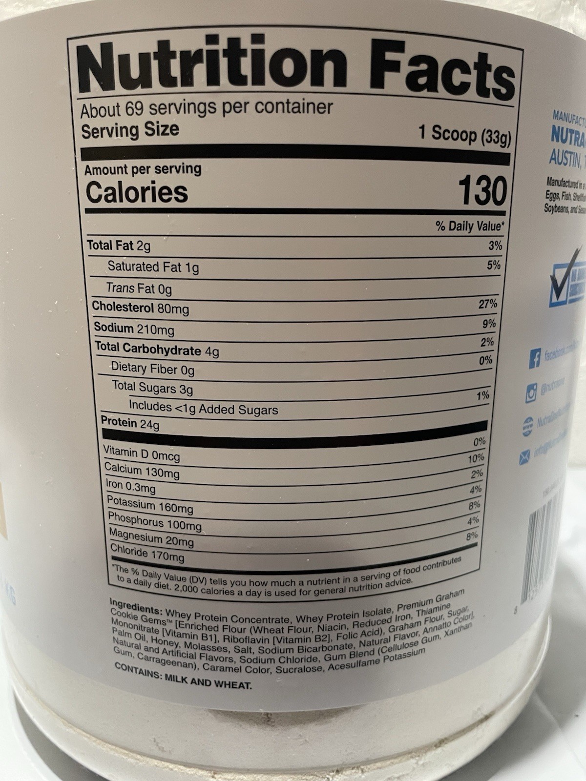Nutraone Protein One Caramel Cookie Crunch 5 Pounds 69 Servings