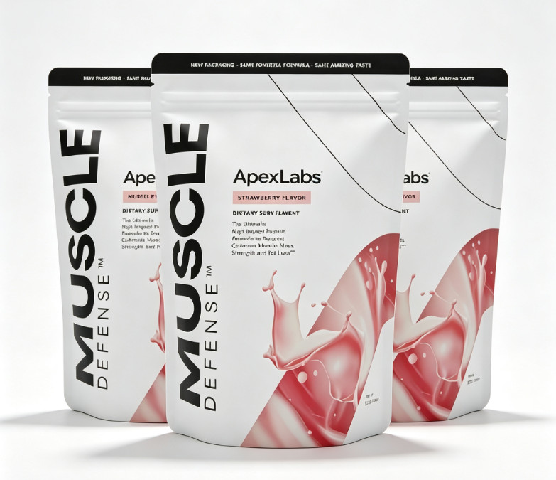 Muscle Defense Strawberry ApexLabs Muscle Mass Support Workout Supplement 1-5x
