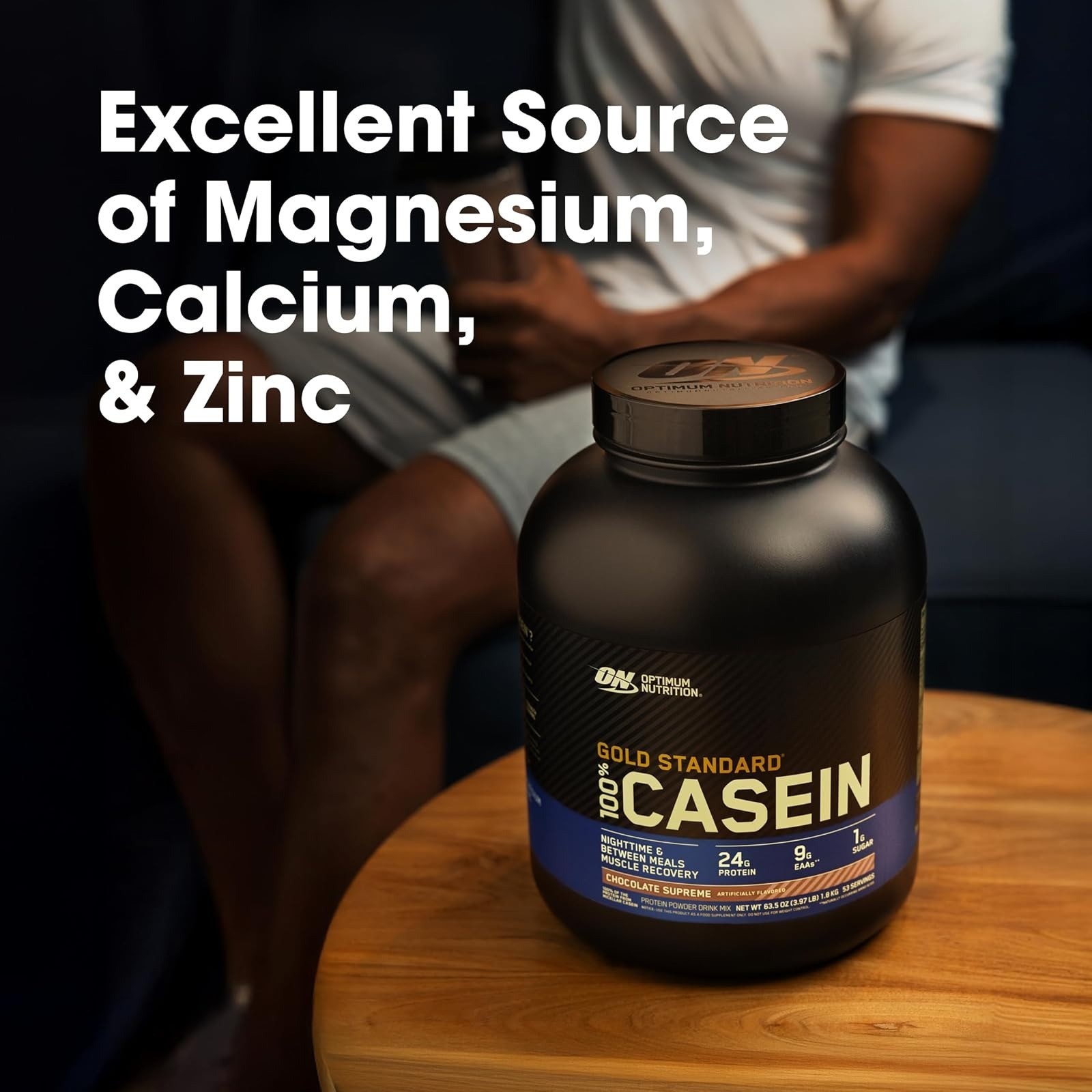 Optimum Nutrition Gold Standard Casein Protein Powder, Vanilla, 2 LB