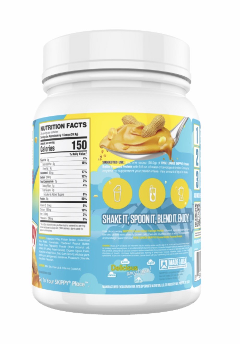 RYSE Loaded Protein SKIPPY Peanut Butter Whey Protein 20 Servings Ships Fast