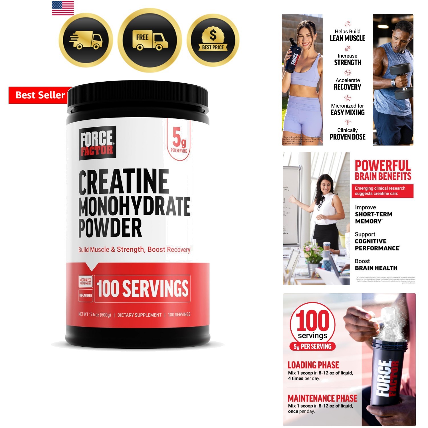 Creatine Monohydrate Micronized Powder 500G, 5g Dose to Support Muscle Growth…