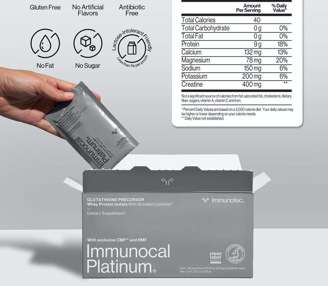 Immunocal Platinum Glutathione Precursor (10 pouches) – New – 11/2027