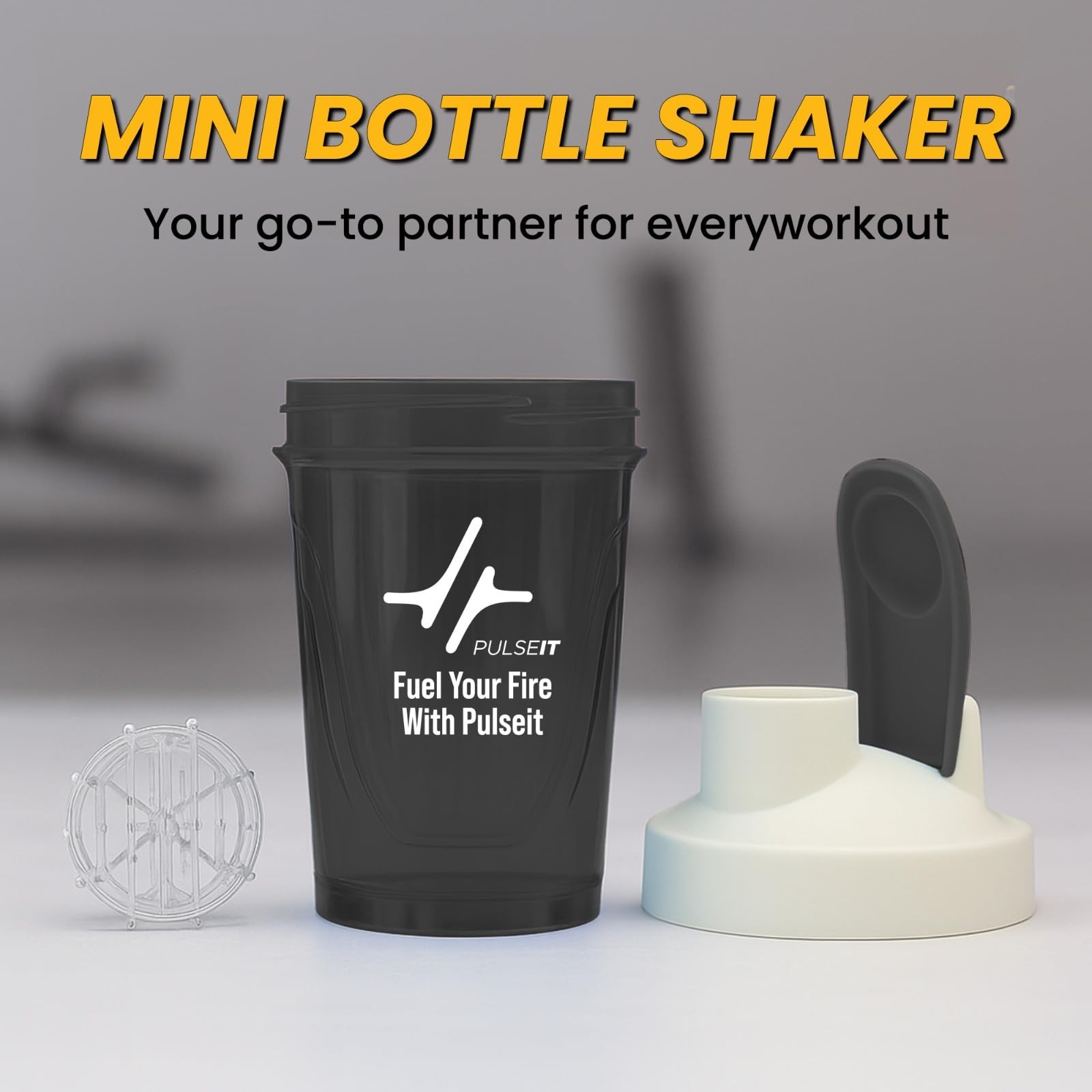 PULSEIT TurboMix 400ml Shaker | BPA Free Black