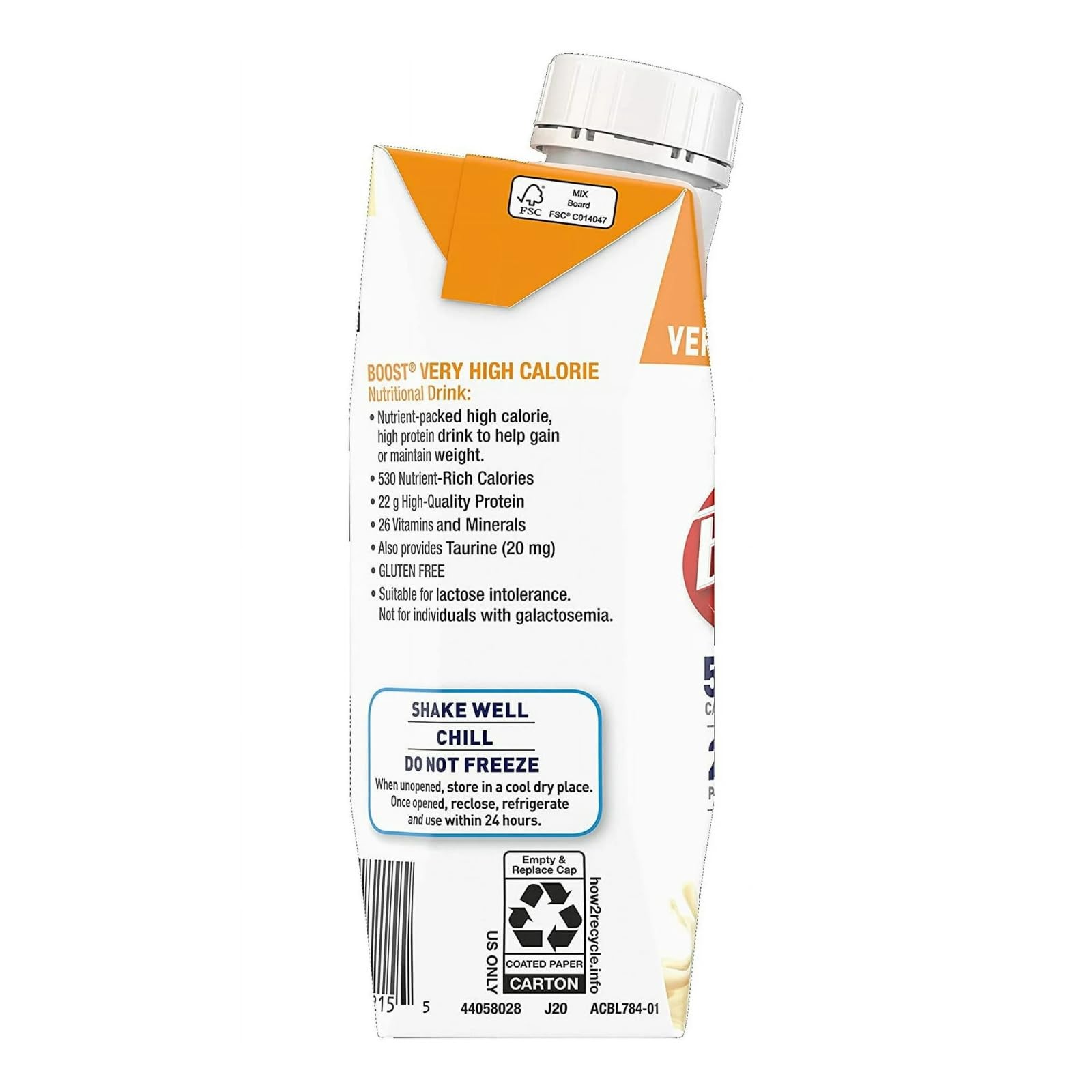Boost Very High Calorie Nutritional Drink, Protein 8 Fl Oz (Pack of 12)
