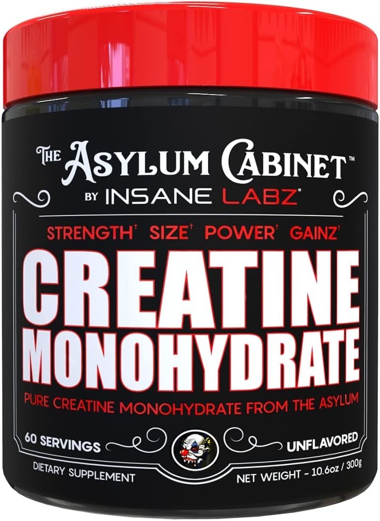 Insane Labz Creatine Monohydrate Unflavored 5g 60 Servings Strength Power Muscle