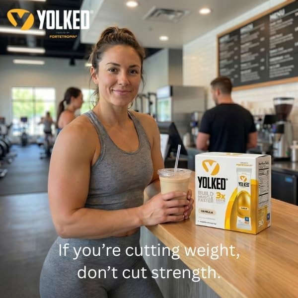 YOLKED Muscle Building Supplement with Fortetropin NSF Certified 30 Servings
