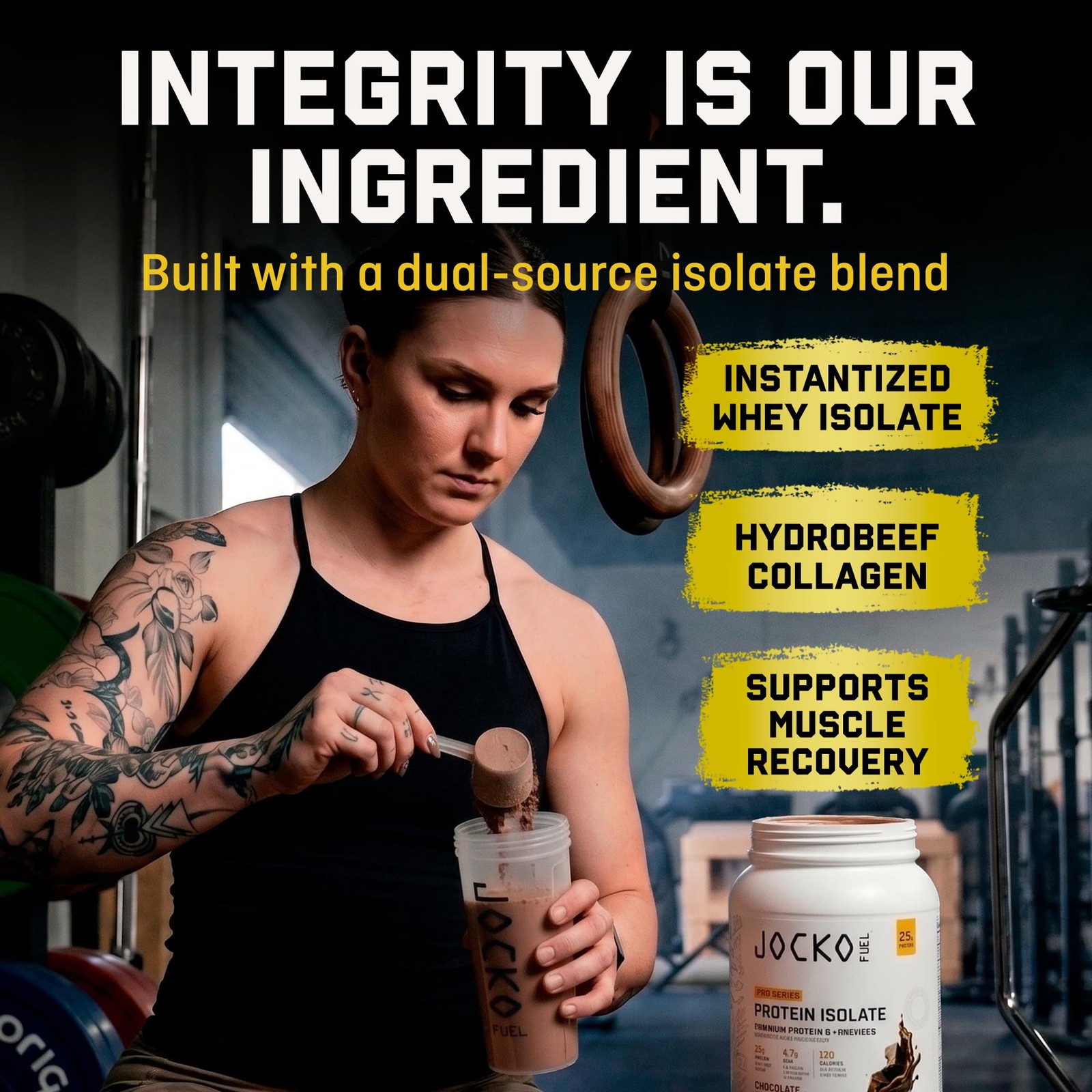 Jocko Fuel Whey Protein Isolate Pro Series, Chocolate, 25g Low Lactose Whey +…