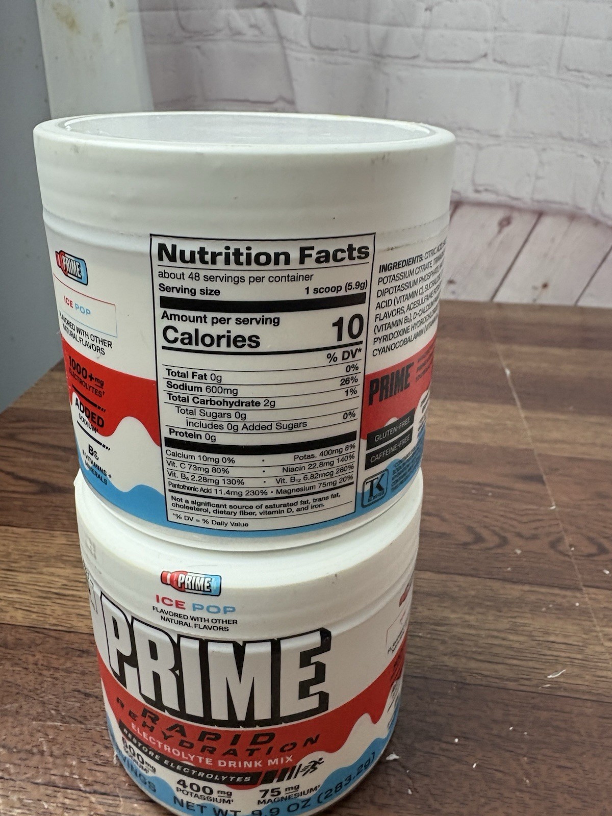 Prime Rapid Rehydration Electrolyte Powder Ice Pop 9.9oz Exp 2/28 2 Pack!
