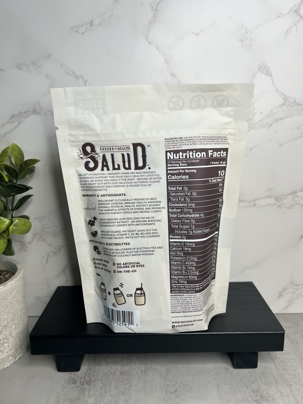Salud Hydration+Immunity Electrolyte Drink Mix Horchata Agua Fresca 15 Exp 09/26