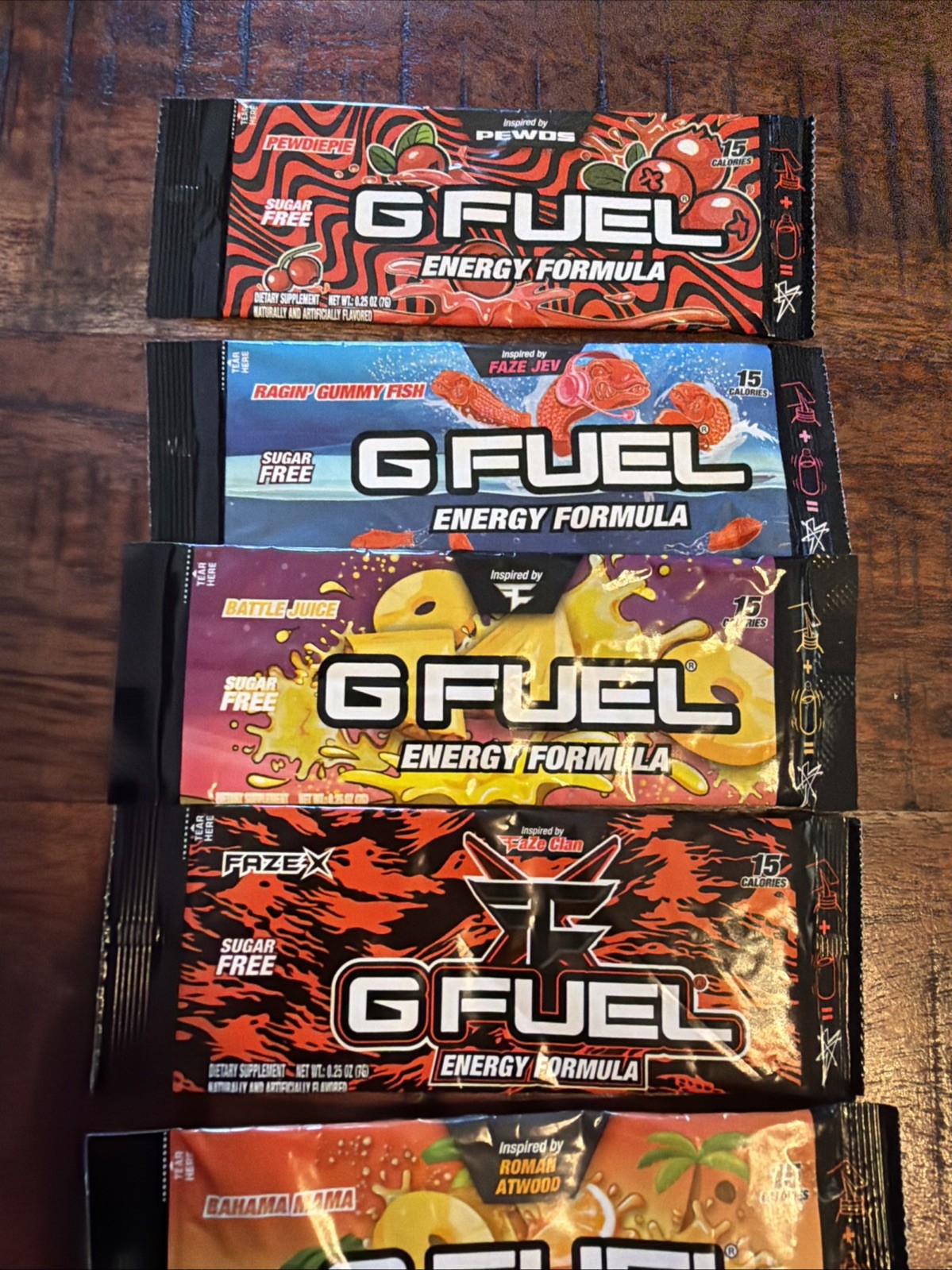 G FUEL Sample Pack Lot 7 Sealed Discontinued Rare Flavors FaZe Jev