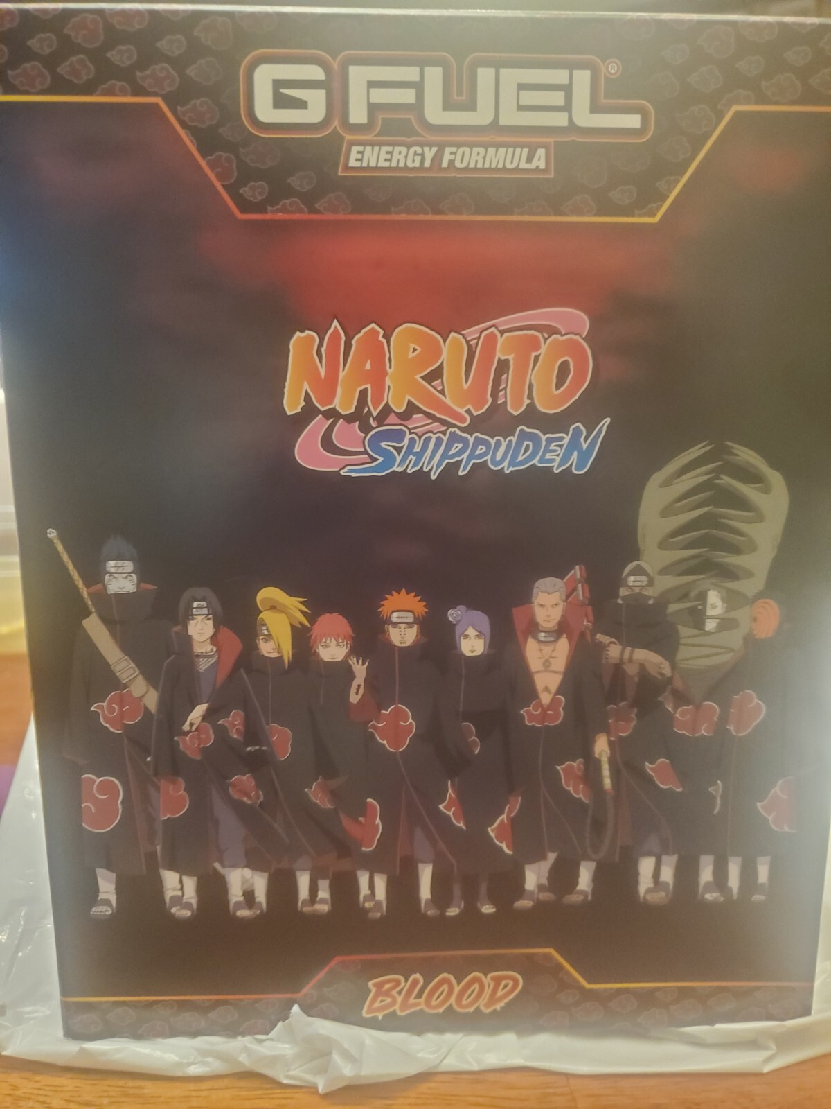 G Fuel Naruto Akatsuki Blood Collector’s Box Tub 24oz Tall Shaker Cup + Sticker