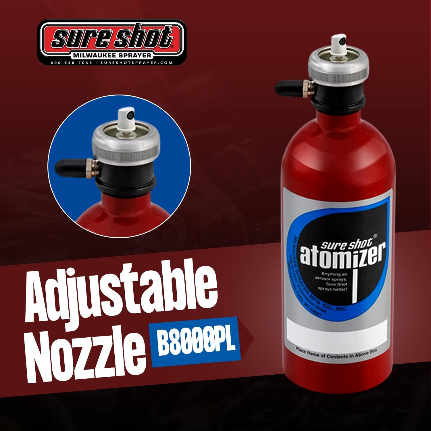 Sure Shot B8000PL Refillable 16 oz Non-Aerosol Plastic Body with Aluminum Canist
