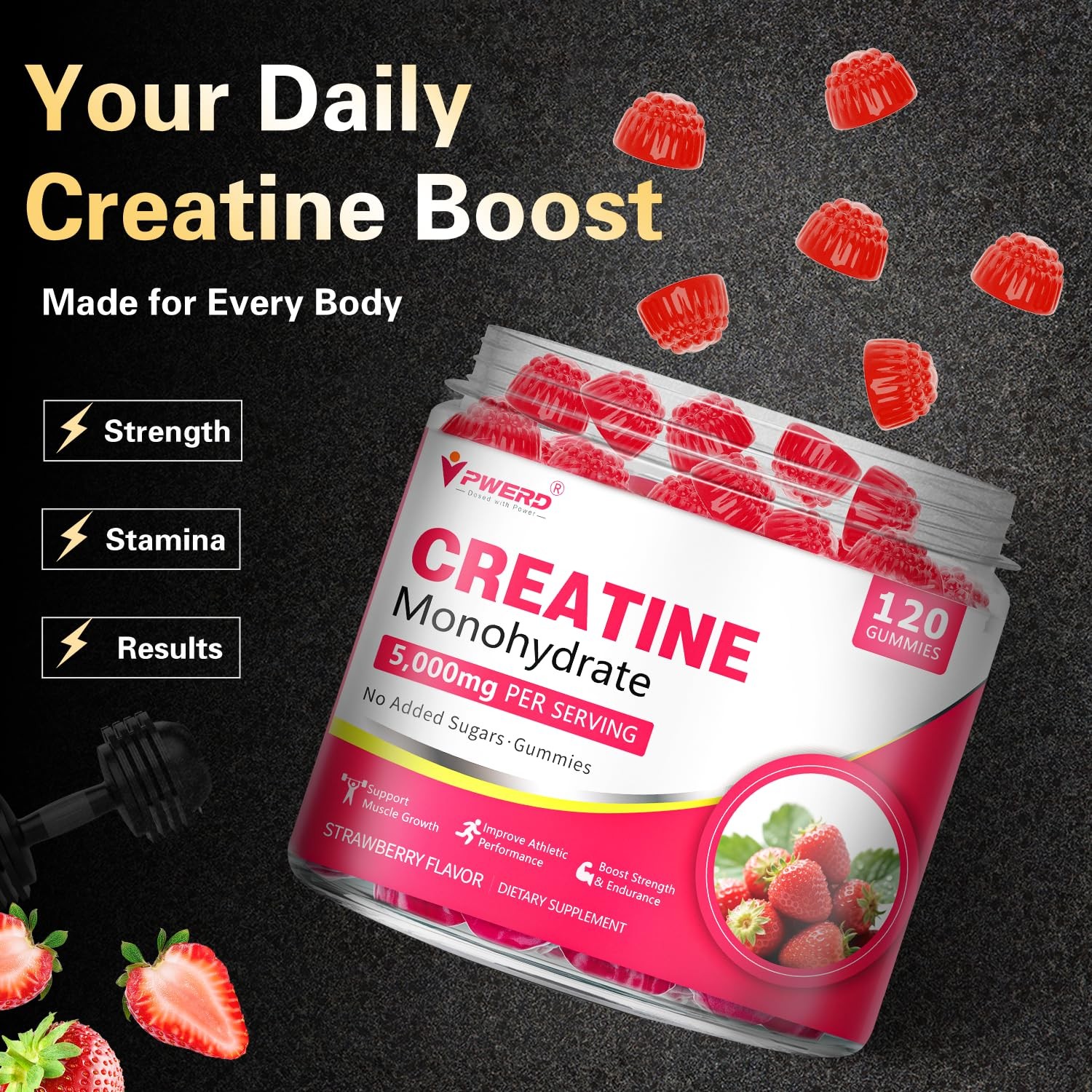 Creatine Gummies for Women – Booty Builder Supplement, Creatine Monohydrate G…