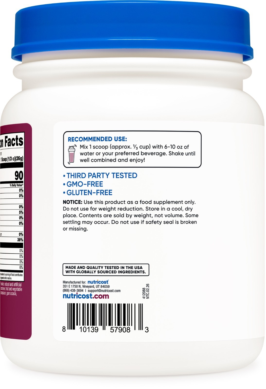 Nutricost Clear Whey Protein Isolate Powder (Electric Grape) 1 LB – 20g Protein