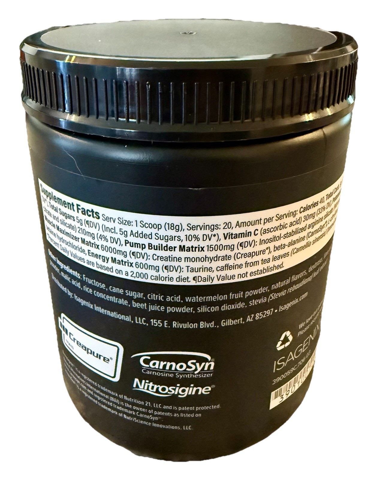 Isagenix Amped Nitro Performance Booster Watermelon Flavor 12.7oz Free Shipping