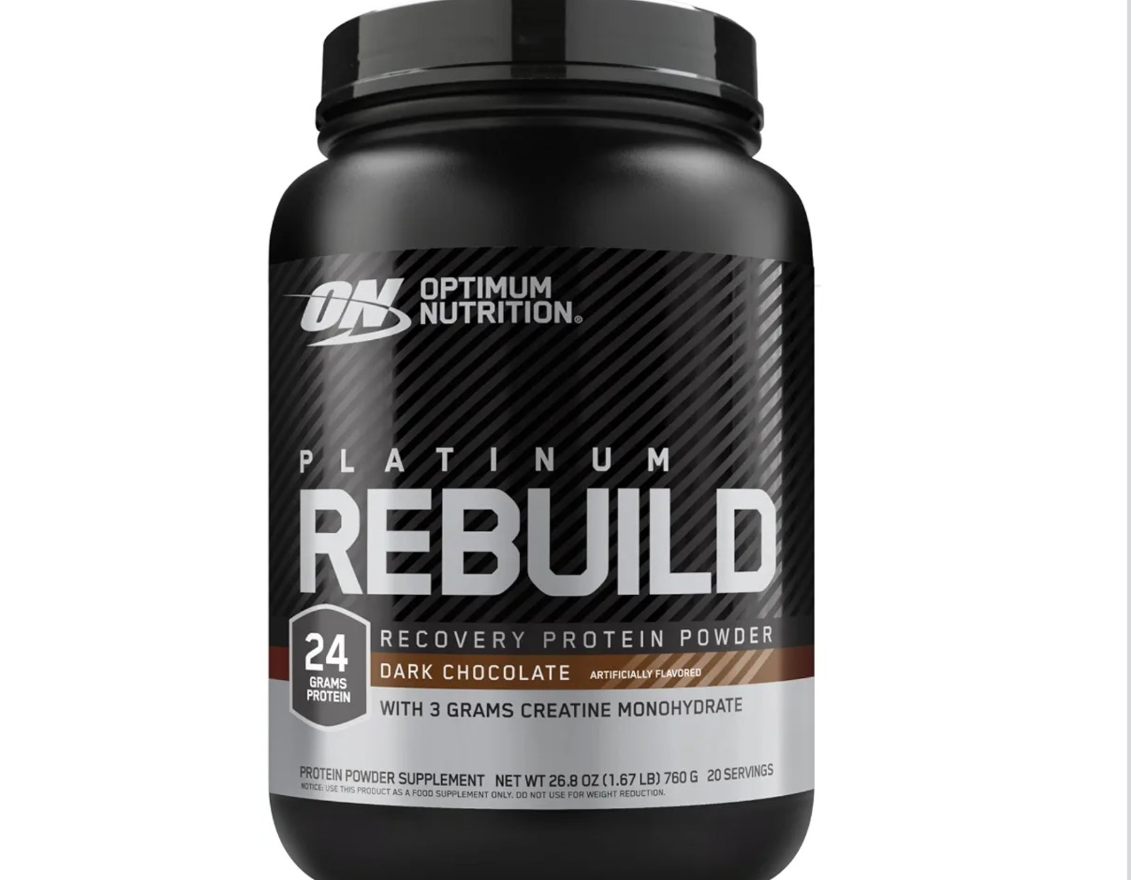 O.N. Platinum REBUILD PROTEIN W/ Crea 1.7 lbs (20 Serv) Dark Chocolate BY 12/26