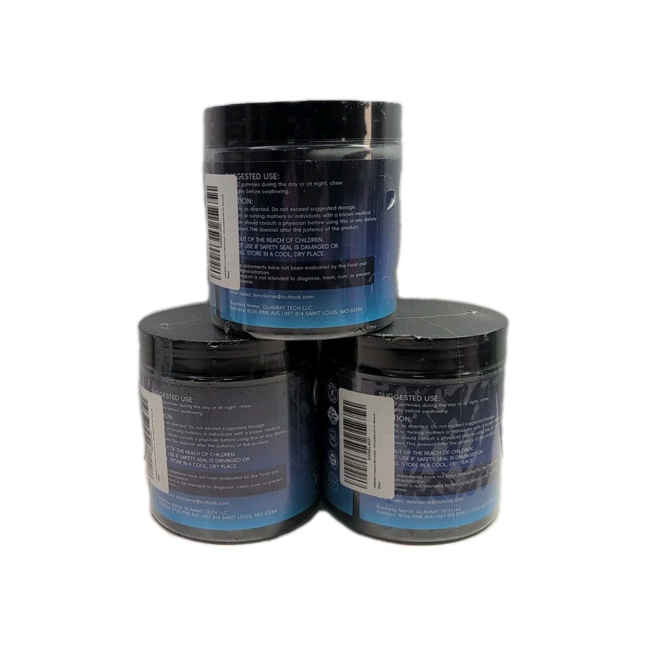 (3) Creatine Monohydrate – 120 Gummies Each- Blueberry 5600mg Per Serving