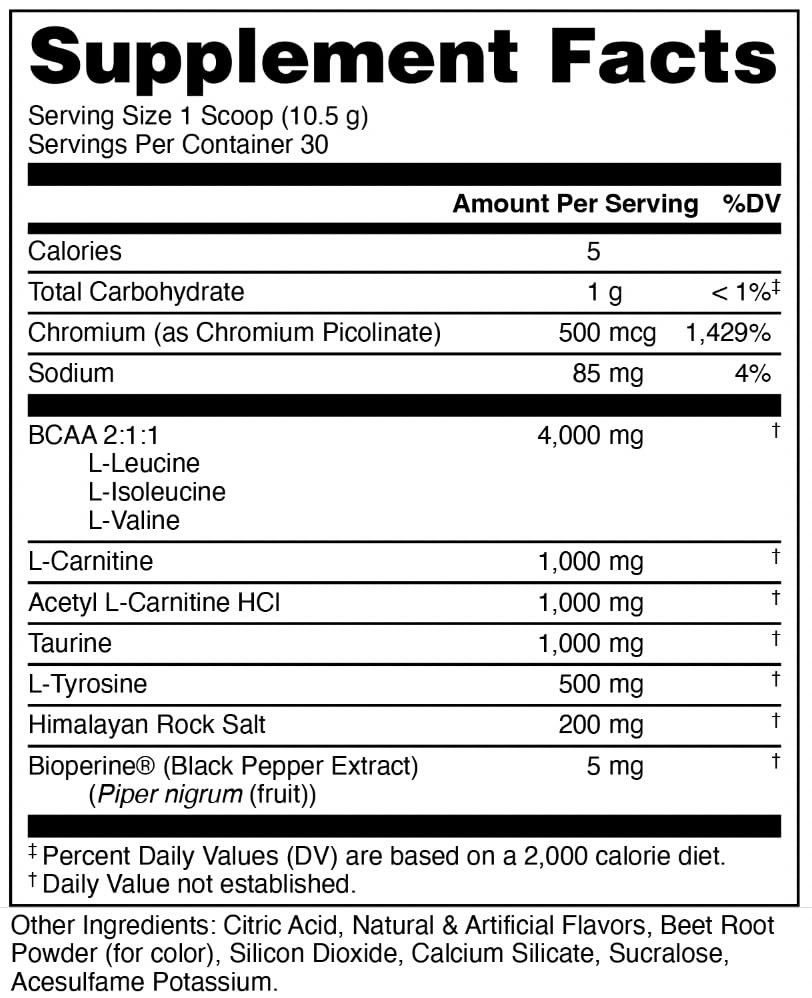 Bucked Up Racked Blood Raz | Intra Workout BCAA 211 Formula with L Carnitine …