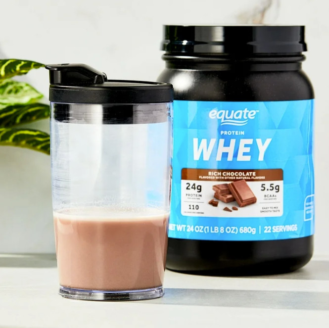 (2 pack) Equate Whey Protein Powder, Rich Chocolate, 24 oz
