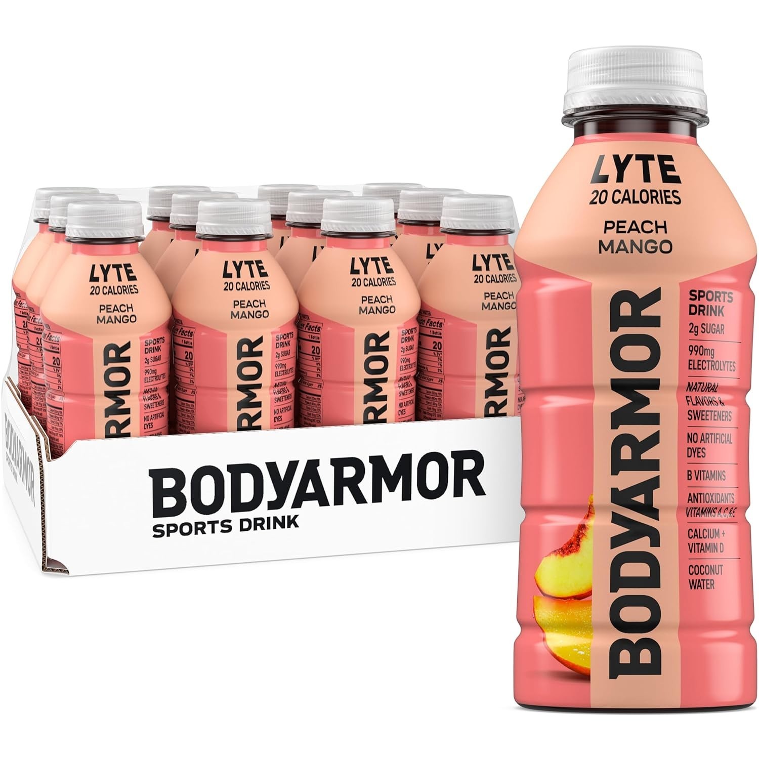 12-Pack Lyte Peach Mango – Low-Calorie Electrolyte Drink for Active Lifestyles