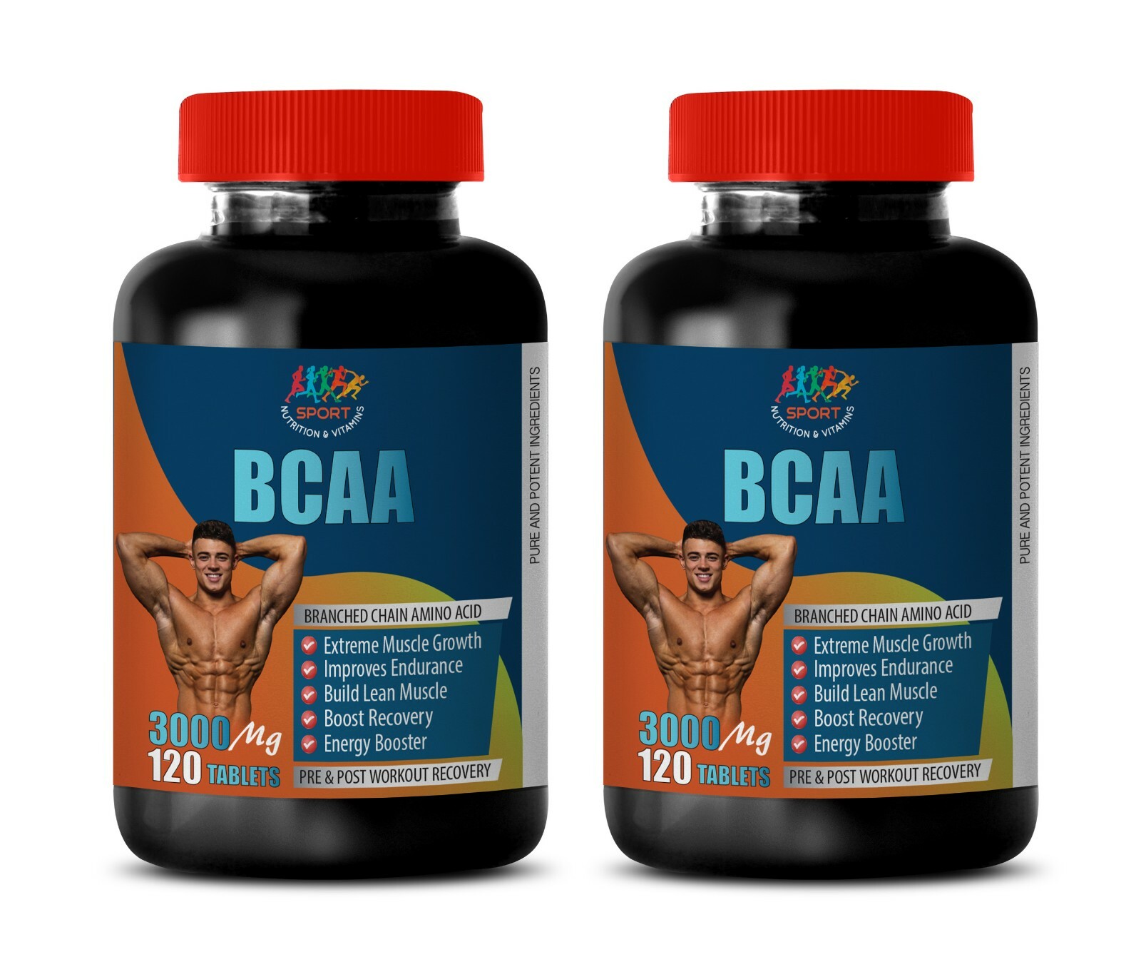 muscle aid – BCAA 3000MG – essential amino acids capsules 2 BOTTLE