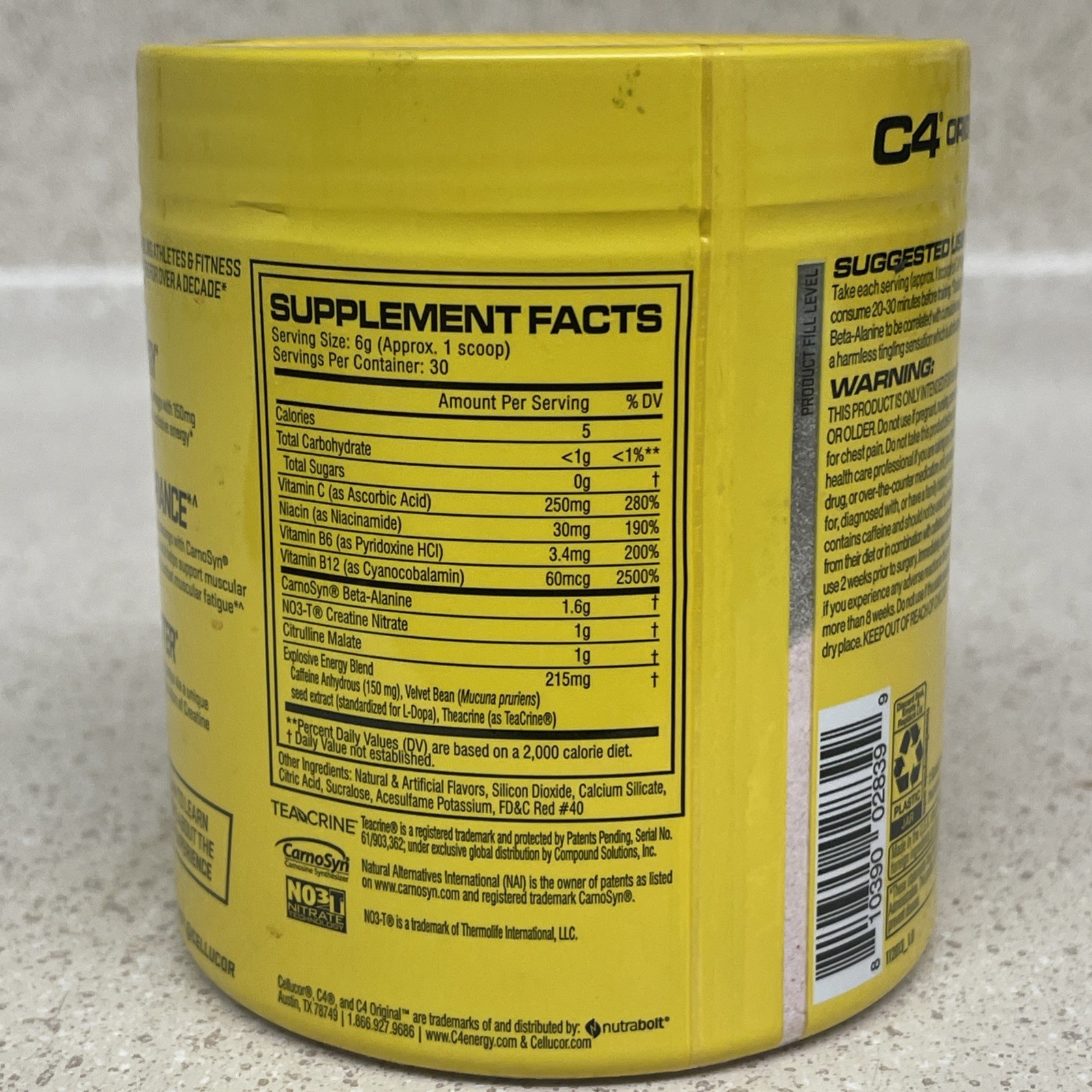 C4® Original, Pre-Workout, Fruit Punch, 12.7 oz (360 g) Exp 10/2026
