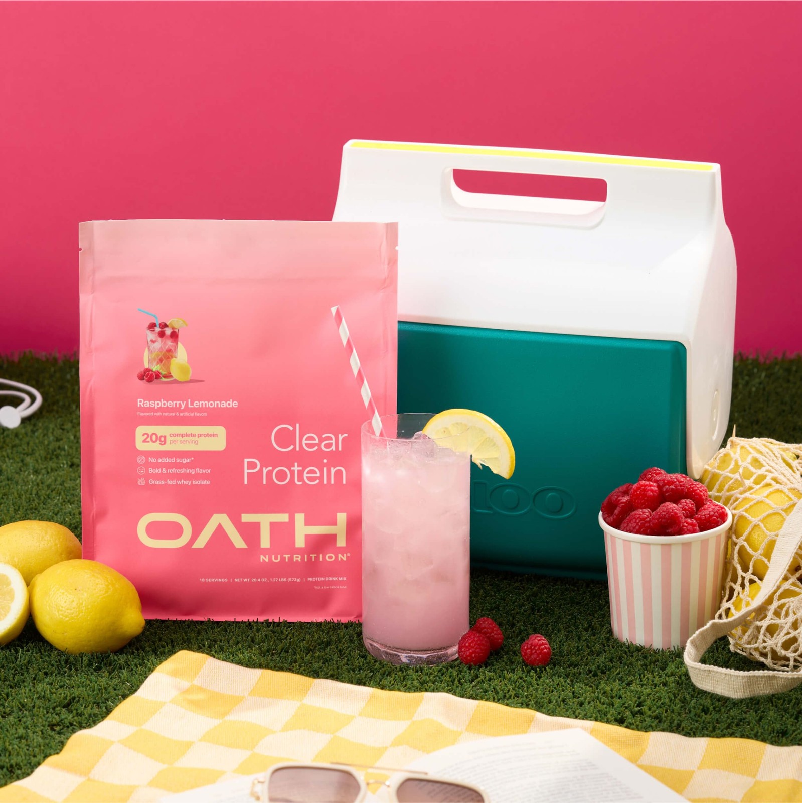 Clear Whey Isolate Protein Powder, Raspberry Lemonade, 20g Complete Protein per