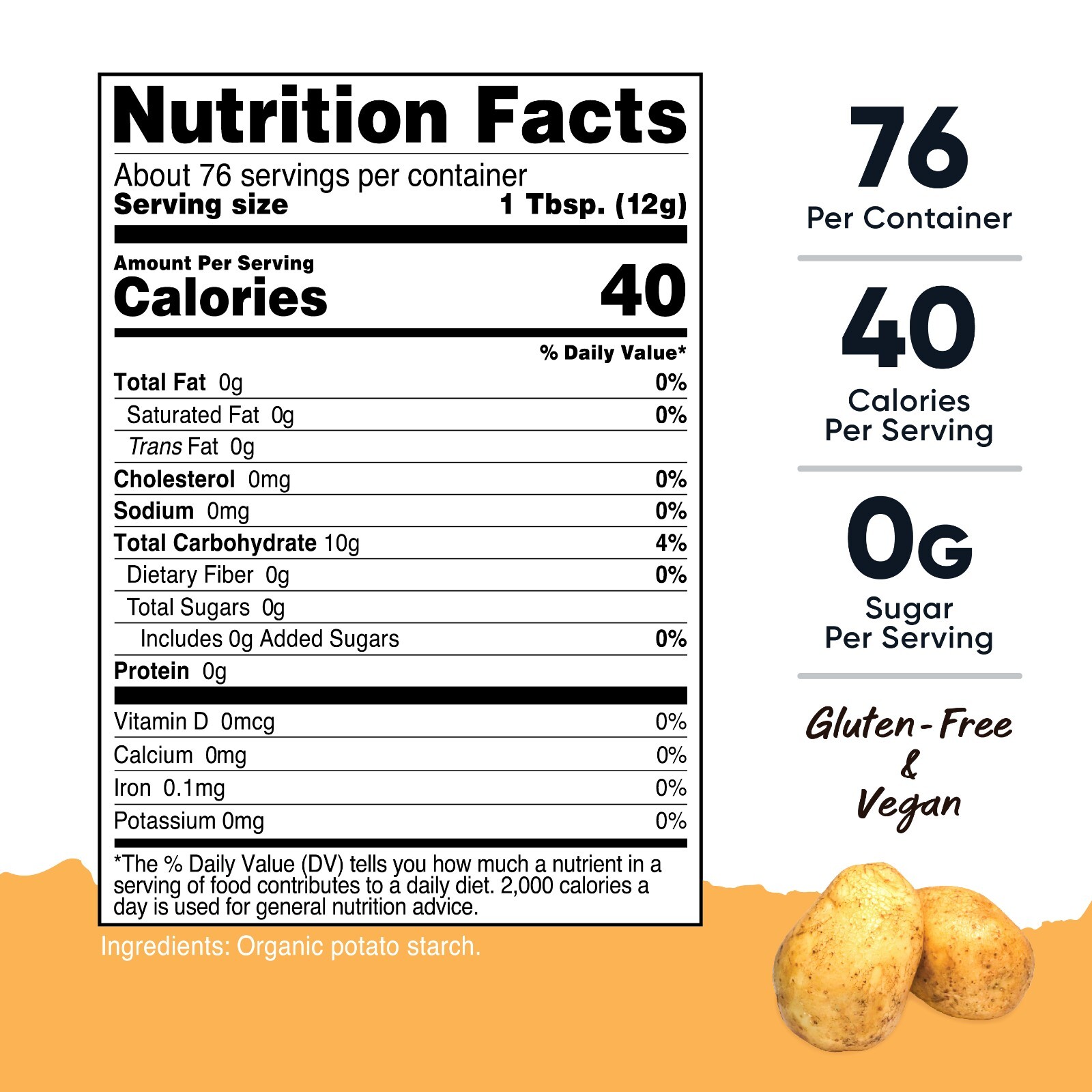 Nutricost Pantry Organic Potato Starch 2 Pound – Gluten-Free & Vegan