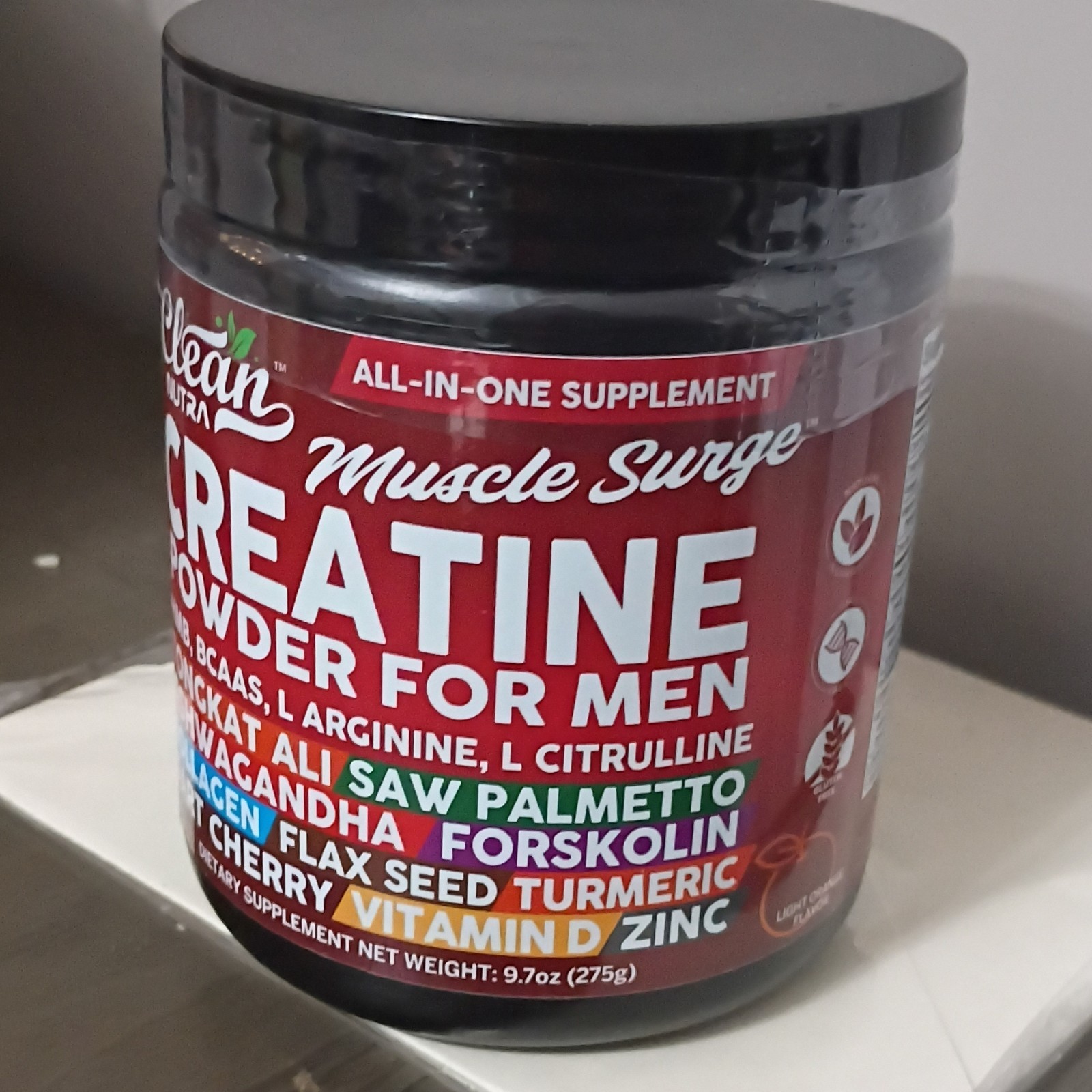 Clean Nutra Muscle Surge Creatine + BCAA Powder L-Arginine Citrulline D 9.7oz
