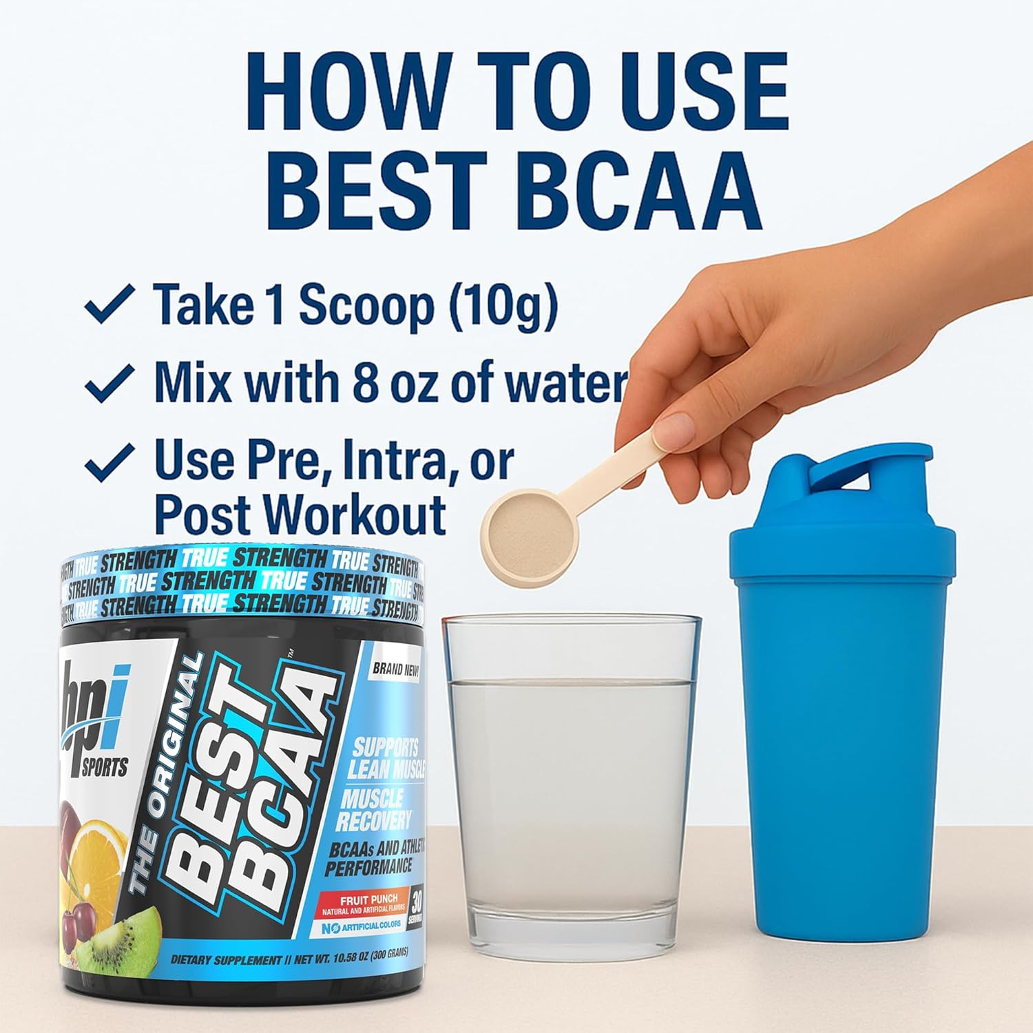 BPI Sports Best BCAA Powder – Muscle Recovery Support – Branched Chain Amino Aci