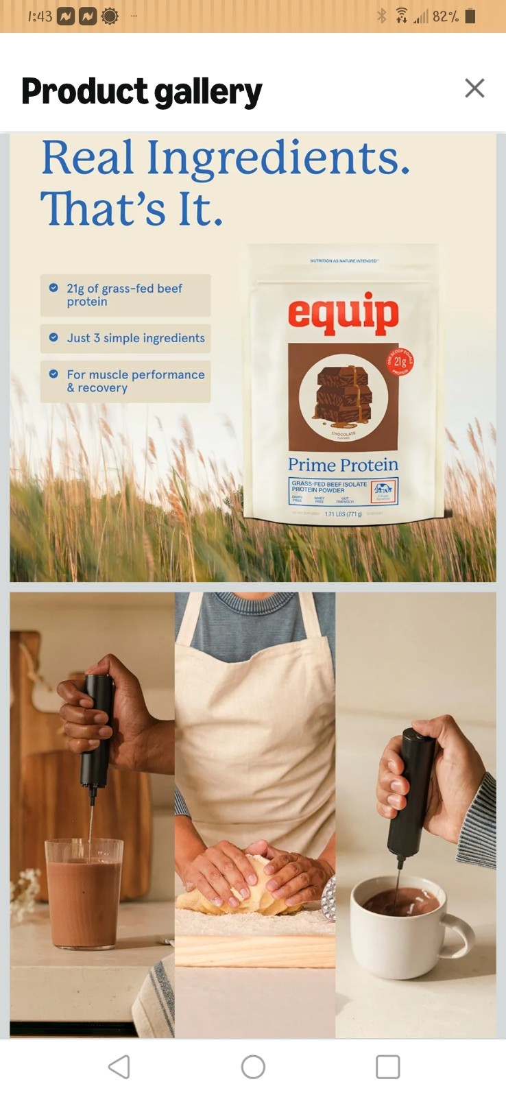 Equip Prime Protein, Chocolate, 21g Protein Per Scoop
