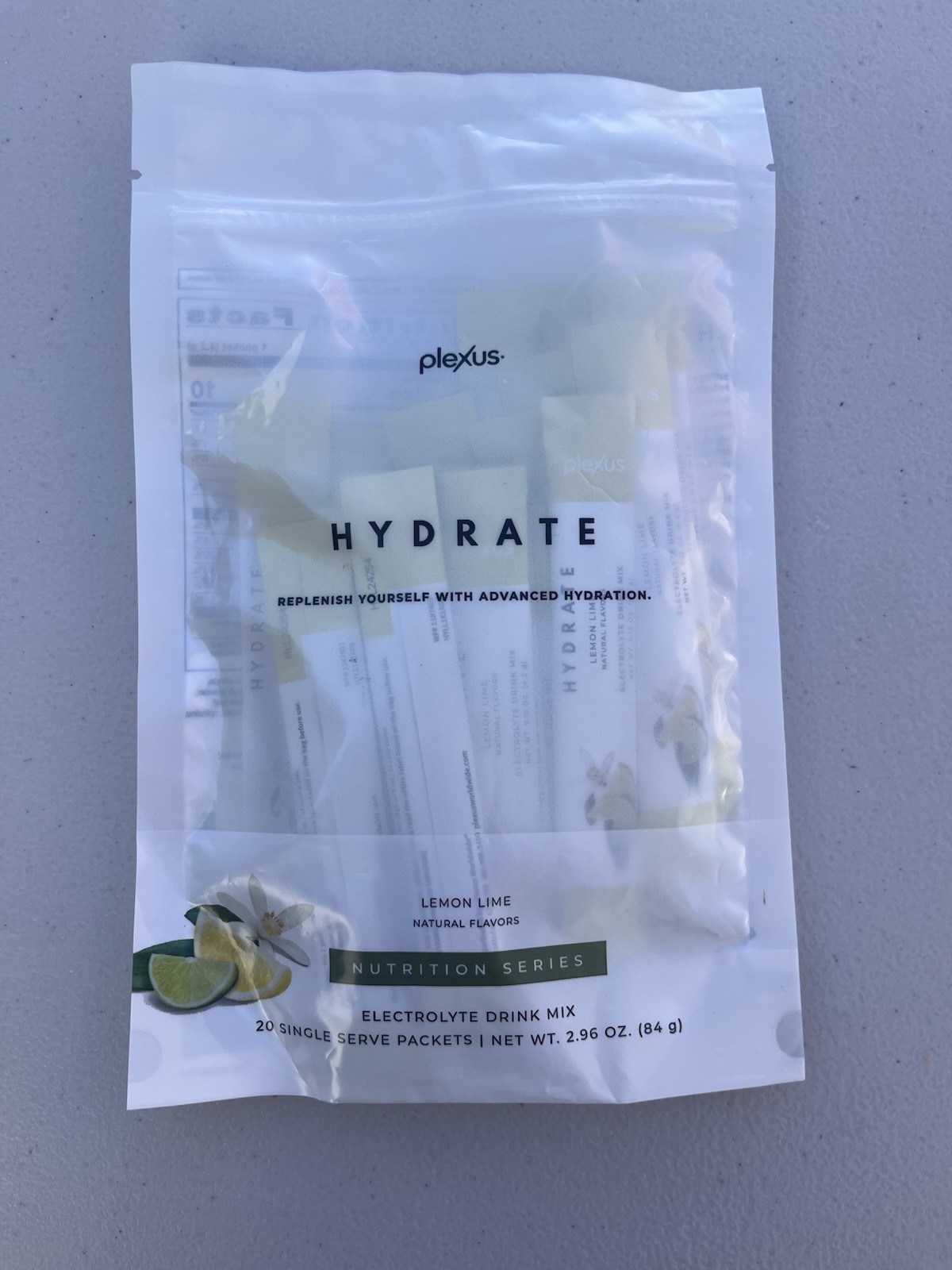 Plexus Hydrate Electrolyte Drink Mix Lemon Lime 20 Packs Ex.5/26