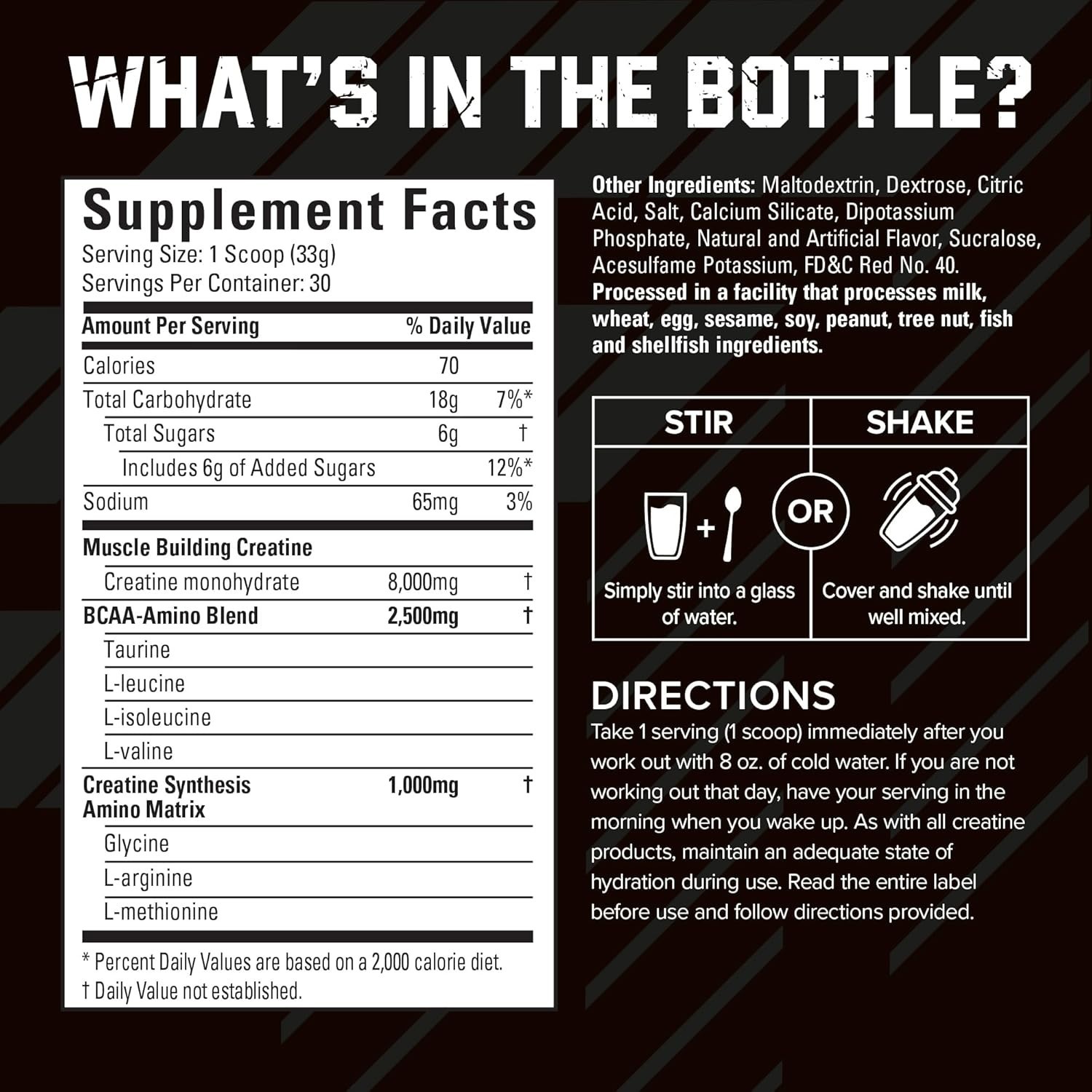 Six Star Creatine Monohydrate Powder, X3 (Fruit Punch) – Flavored Creatine HCl P