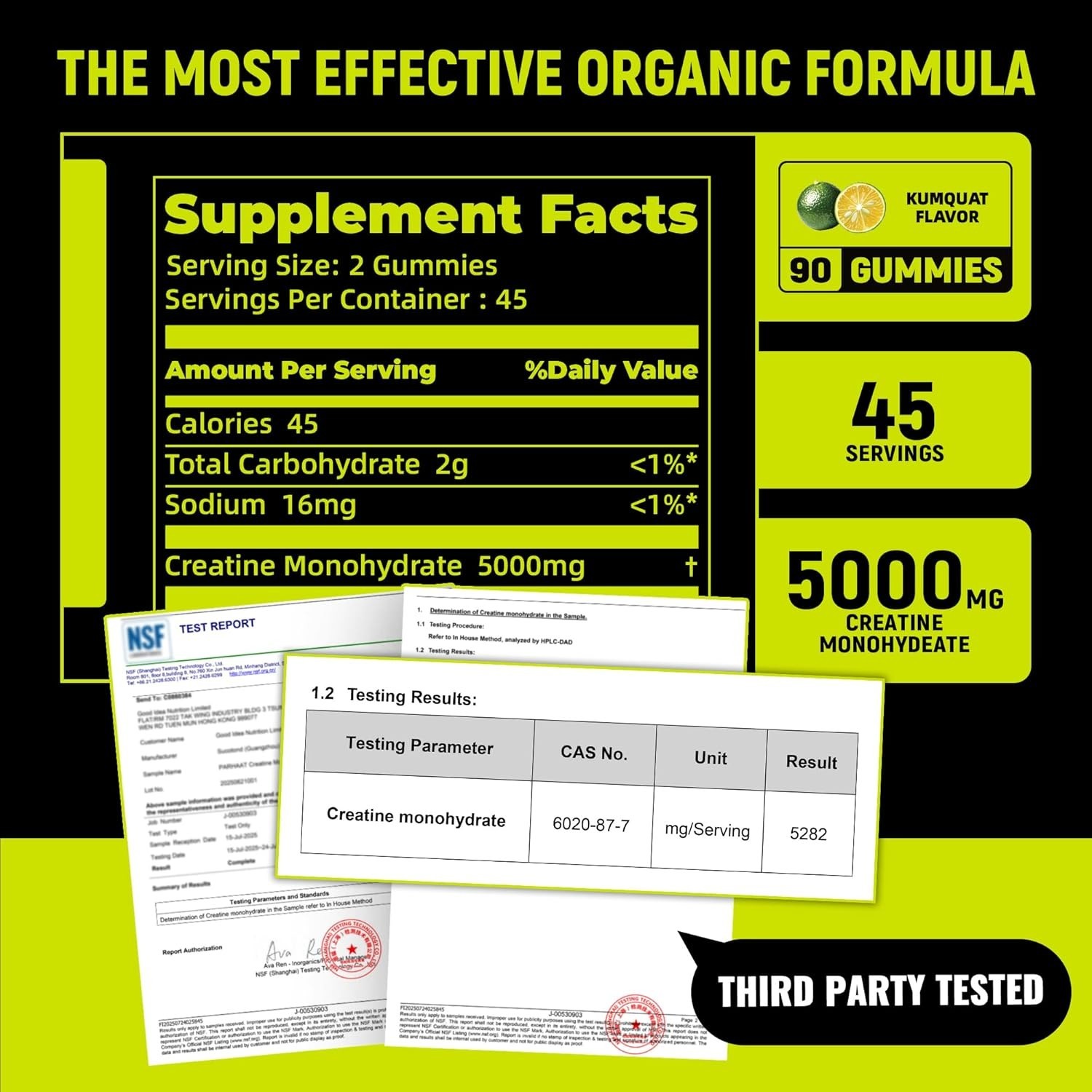 Parhaat NSF Certified Creatine Gummy – Creatine Monohydrate Gummies 5g