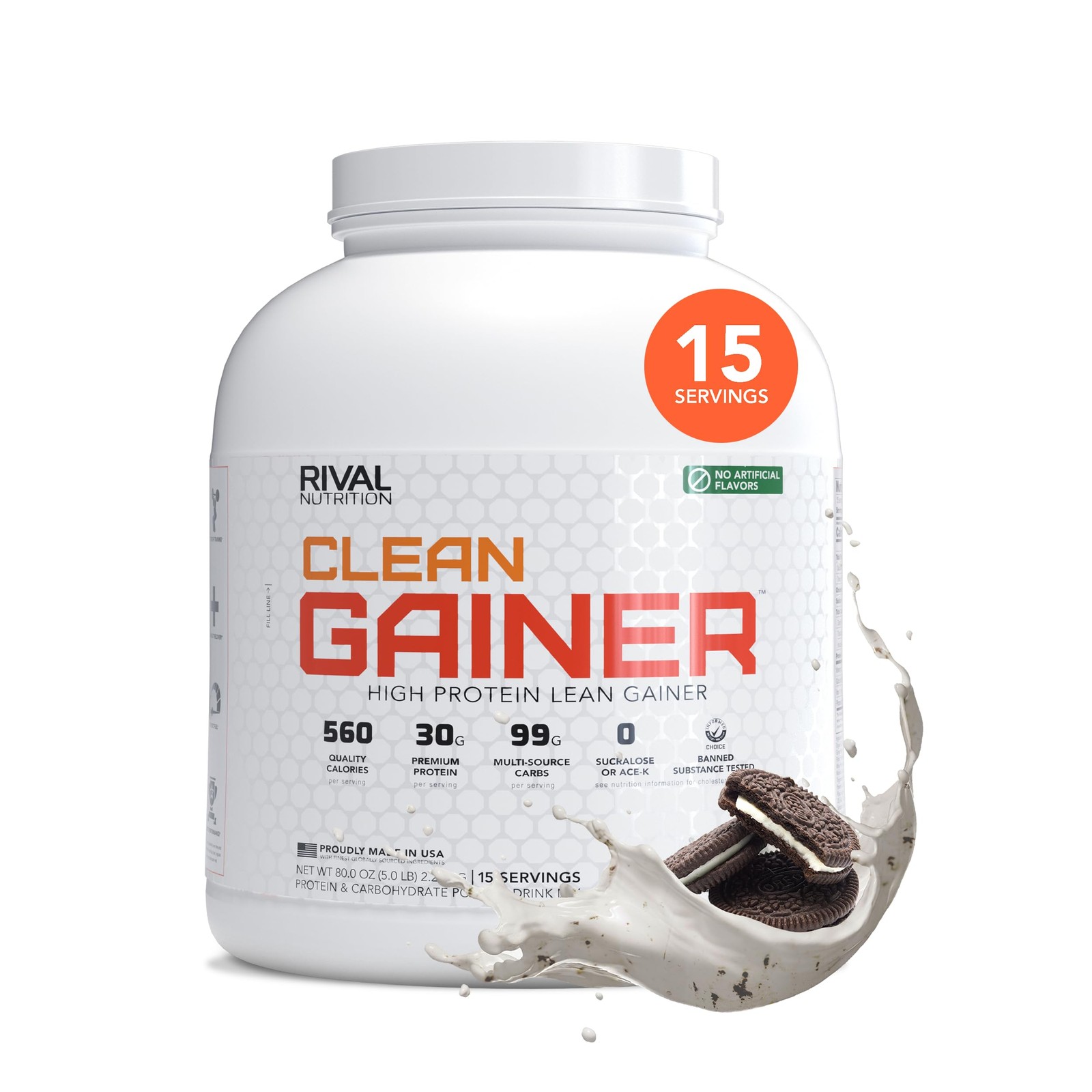 Proteina En Polvo De 5 Lbs Sabor a Galletas y Crema Para Ganar Masa Muscular 30G