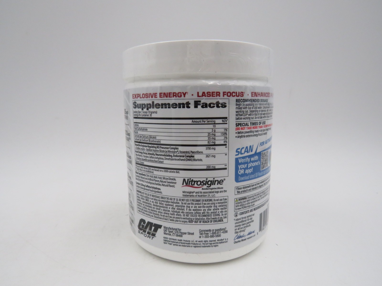 Nitraflex Pre Workout Supplement Blue Raspberry 30 Servings with Nitrosigine