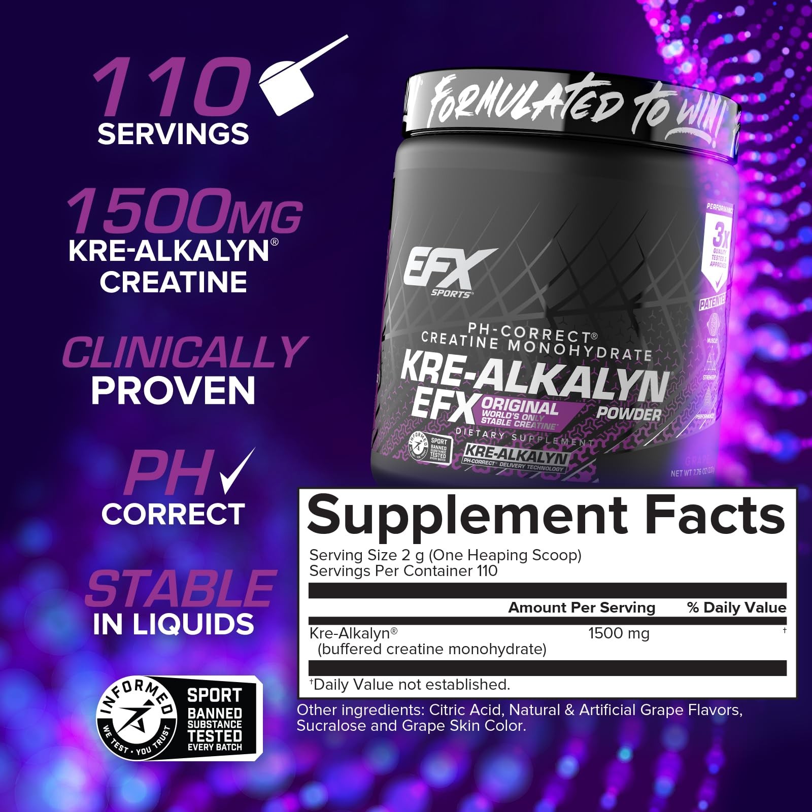 Kre-Alkalyn EFX Powder | pH Correct Creatine Monohydrate Powder Supplement | …