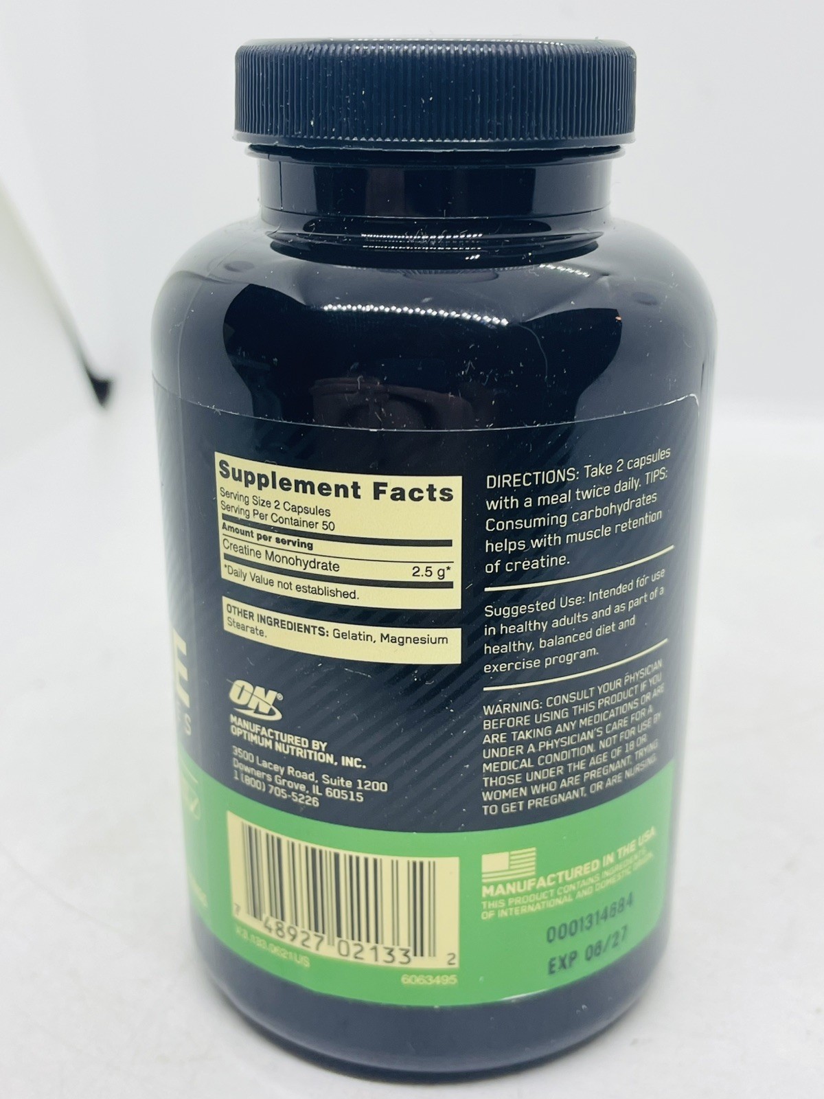 Micronized Creatine Capsules, 100 Capsules (1.25 g per Capsule )