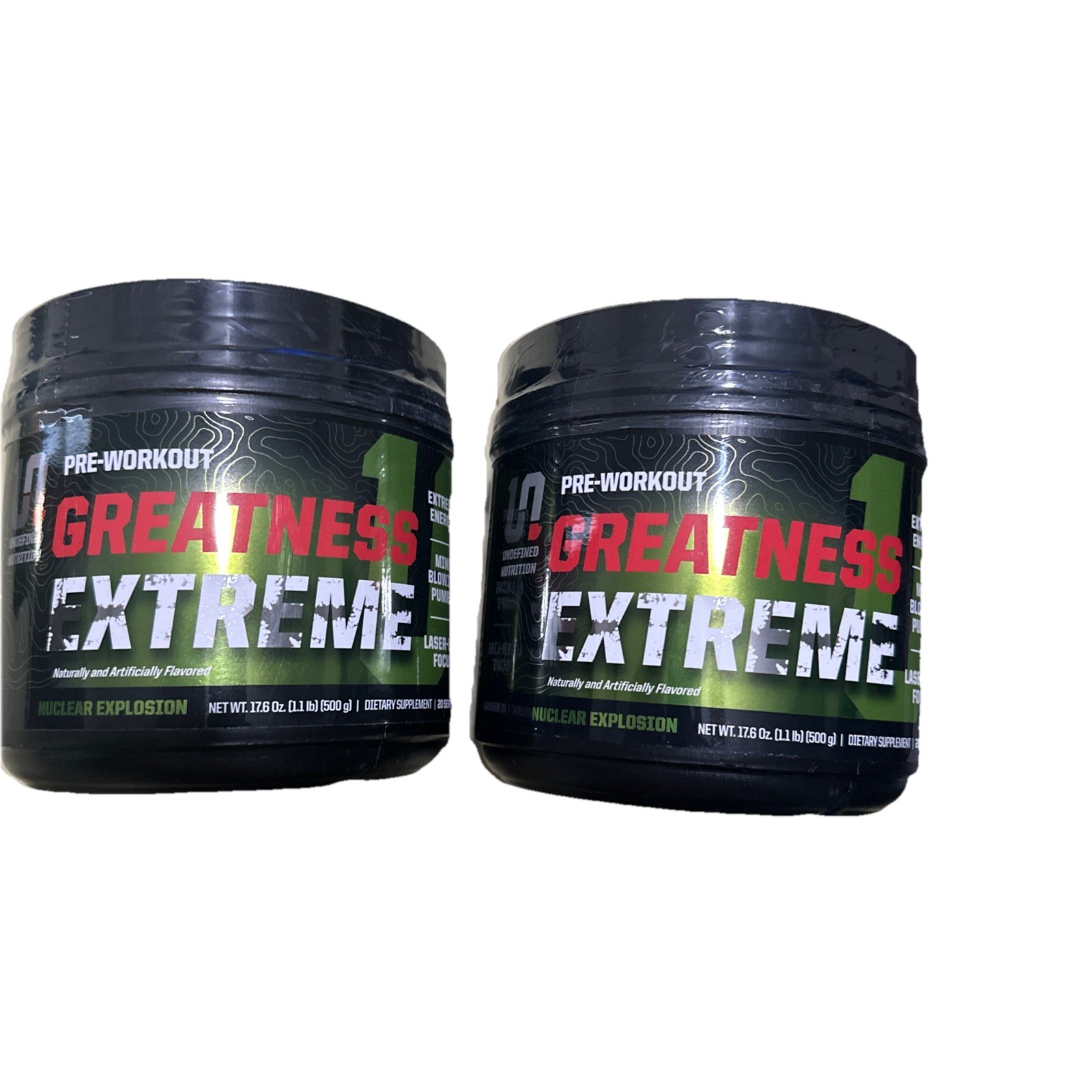 2 Pack! UNDEFINED NUTRITION PRE WORKOUT GREATNESS EXTREME Exp:11/2027