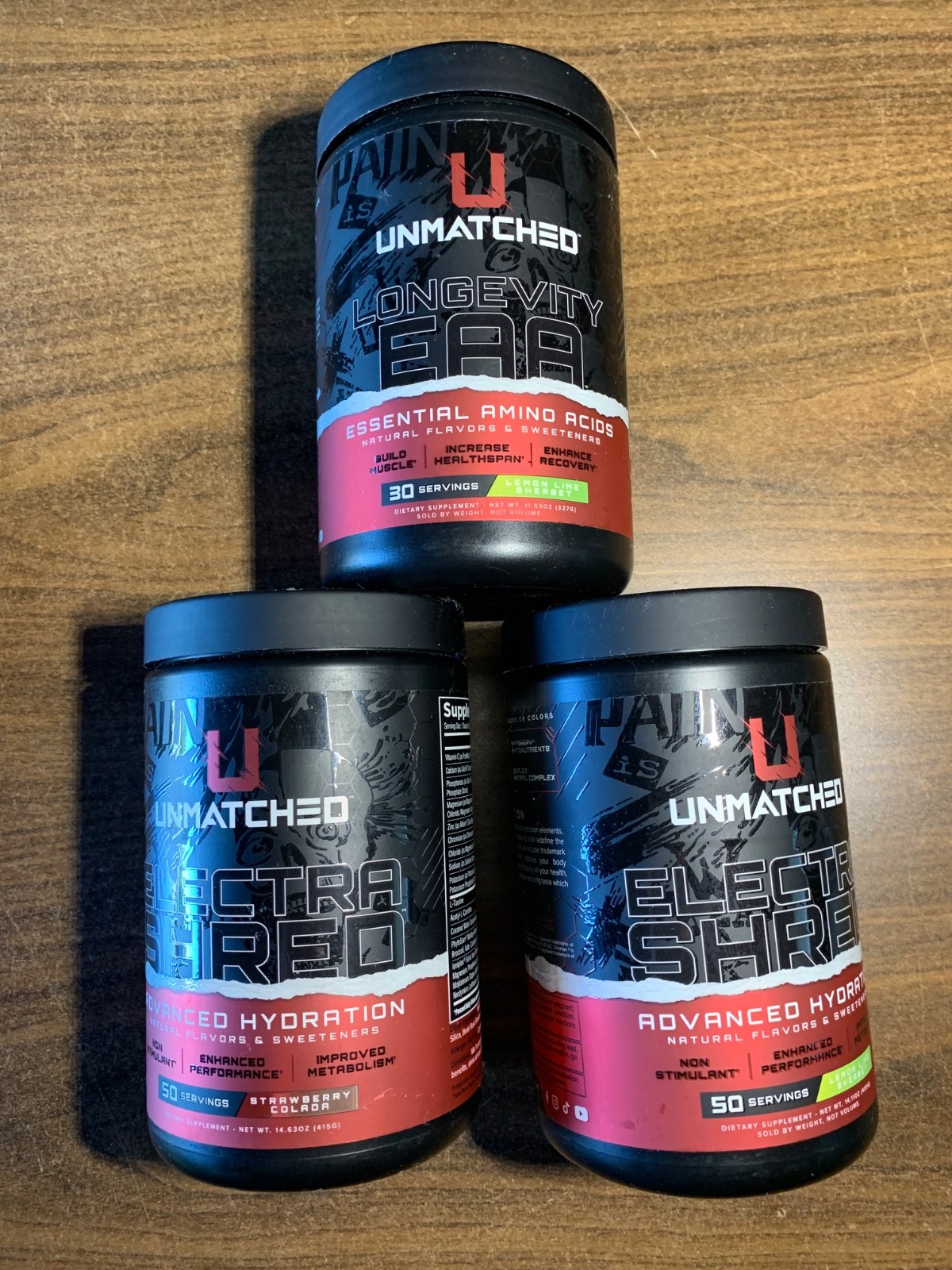 Electra Shred Advanced Hydration X2 + Longevity EAA. 3 Item Lot. New, Sealed.