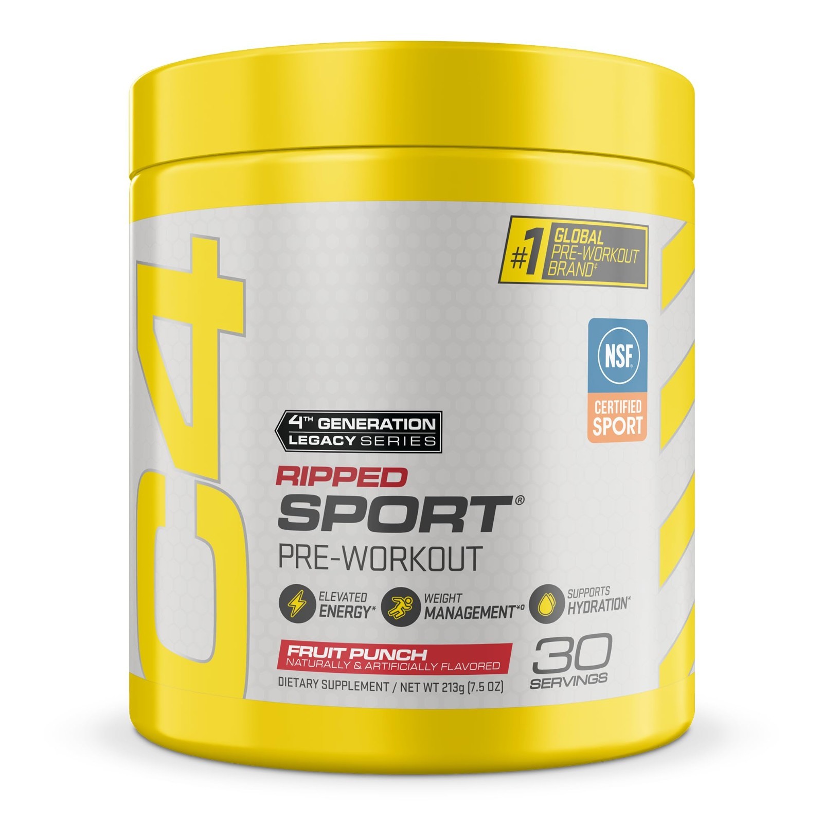 Pre Workout Powder – 135mg Caffeine, Energy Boost, 30 Servings, Ripped Sport