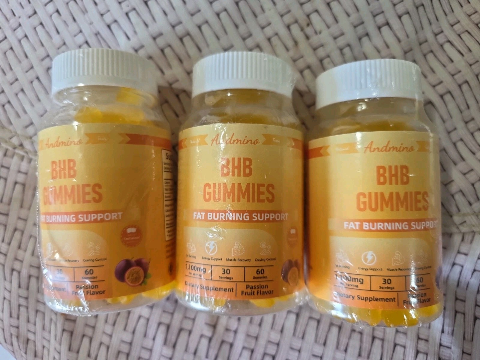 3 BHB Gummies 1100mg BCAA Gummies Amino Acids Supplement for Muscle Im…