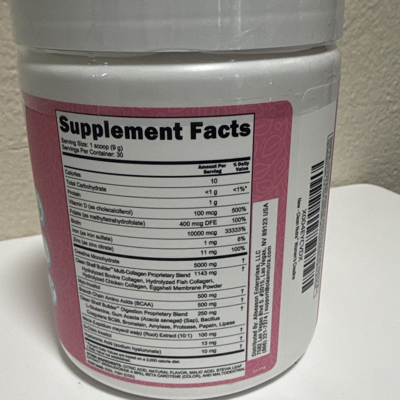 Clean Nutraceuticals Women’s Creatine Monohydrate Powder 5000mg 9.4 oz 06/2028
