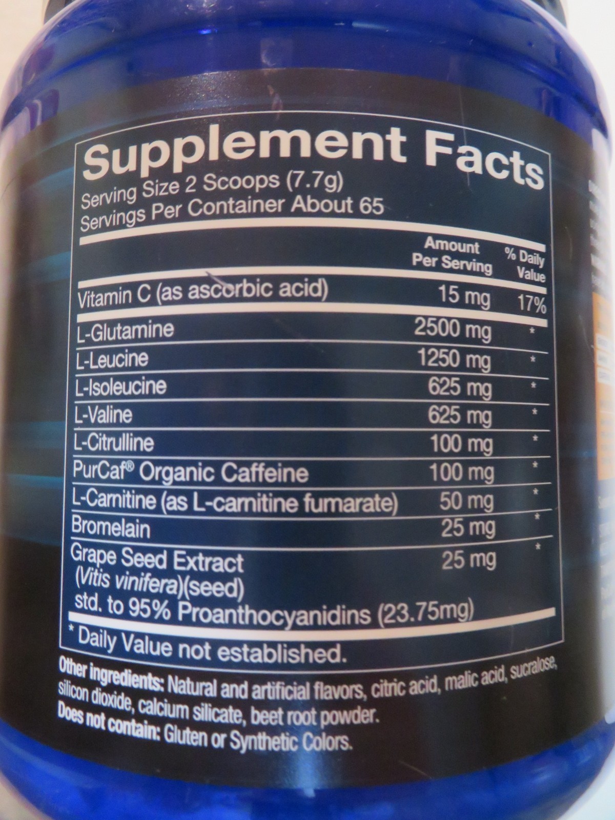Bodytech Energized Critcal Aminos Caffeine 17.65 Oz 65 Servings Strawberry Lemon