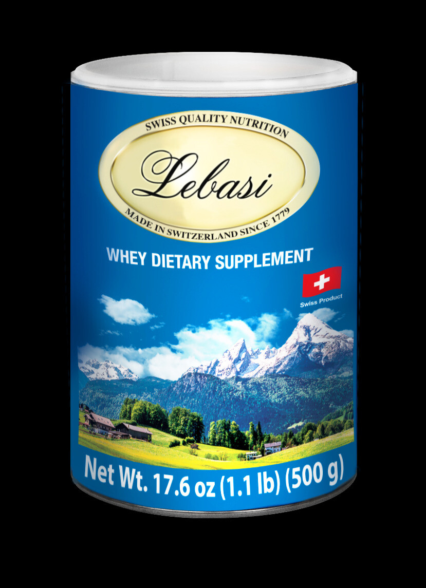 LACTOSERUM LEBASI SWISS WHEY PROTEIN POWDER IMMUNE SUPPORT SUERO DE LECHE 500 GR