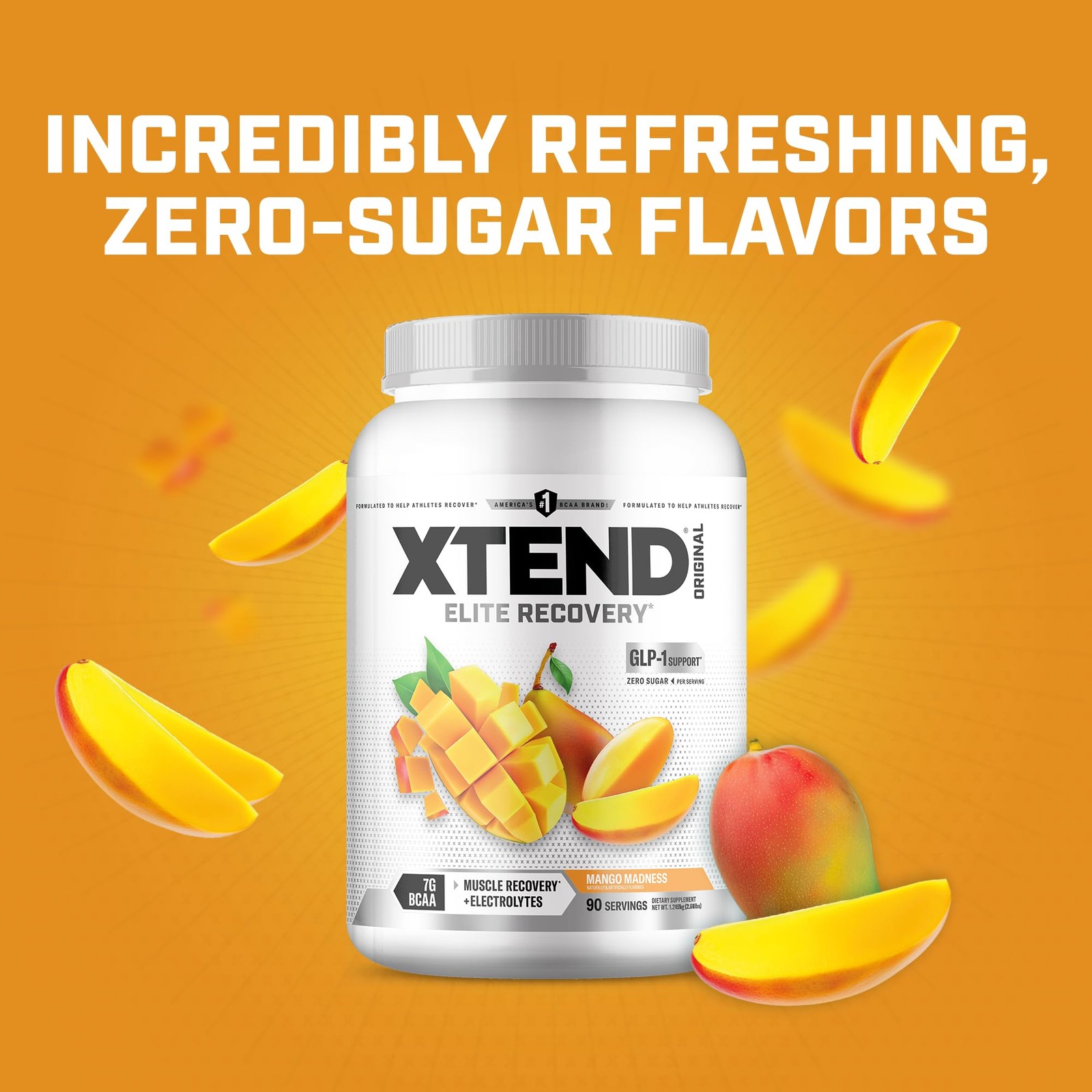 XTEND Original BCAA Powder Mango Madness | 2.58 Pound (Pack of 1), Orange