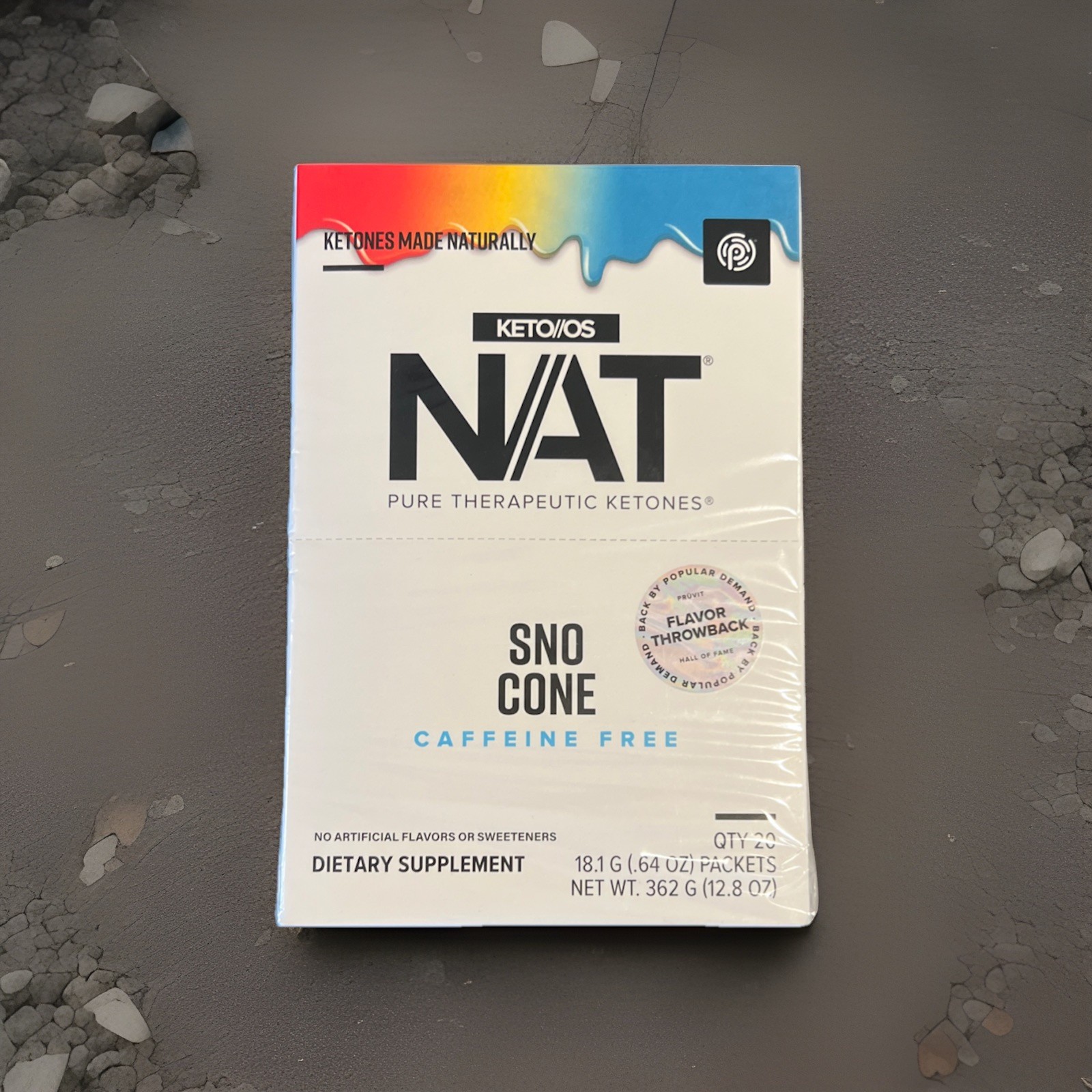 PRUVIT Keto OS NAT Ketones SNO CONE CAFFEINE FREE 20 PK FREE SHIPPING EXP:06/27